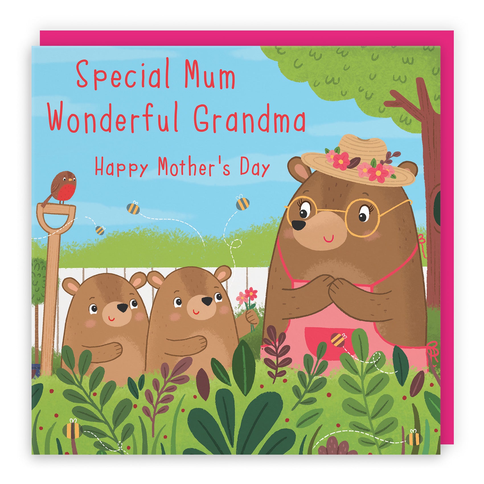 Combined Mum And Grandma Mother's Day Card Cute Gardening Bears - Default Title (LG01855)