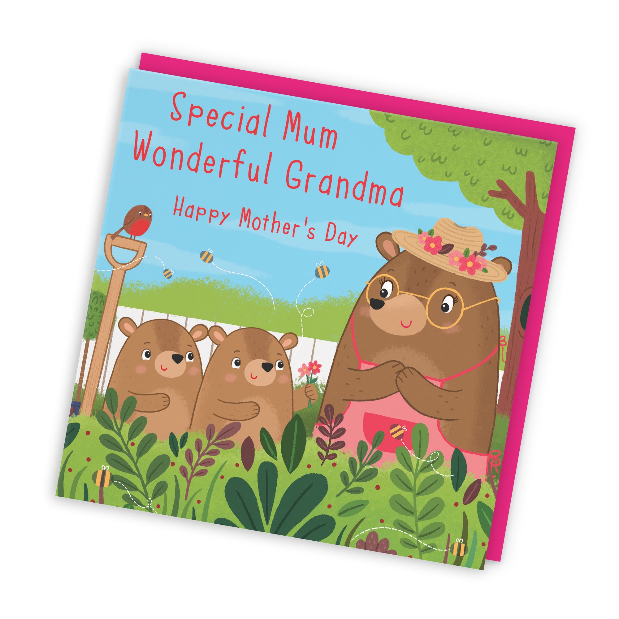 Combined Mum And Grandma Mother's Day Card Cute Gardening Bears - Default Title (LG01855)
