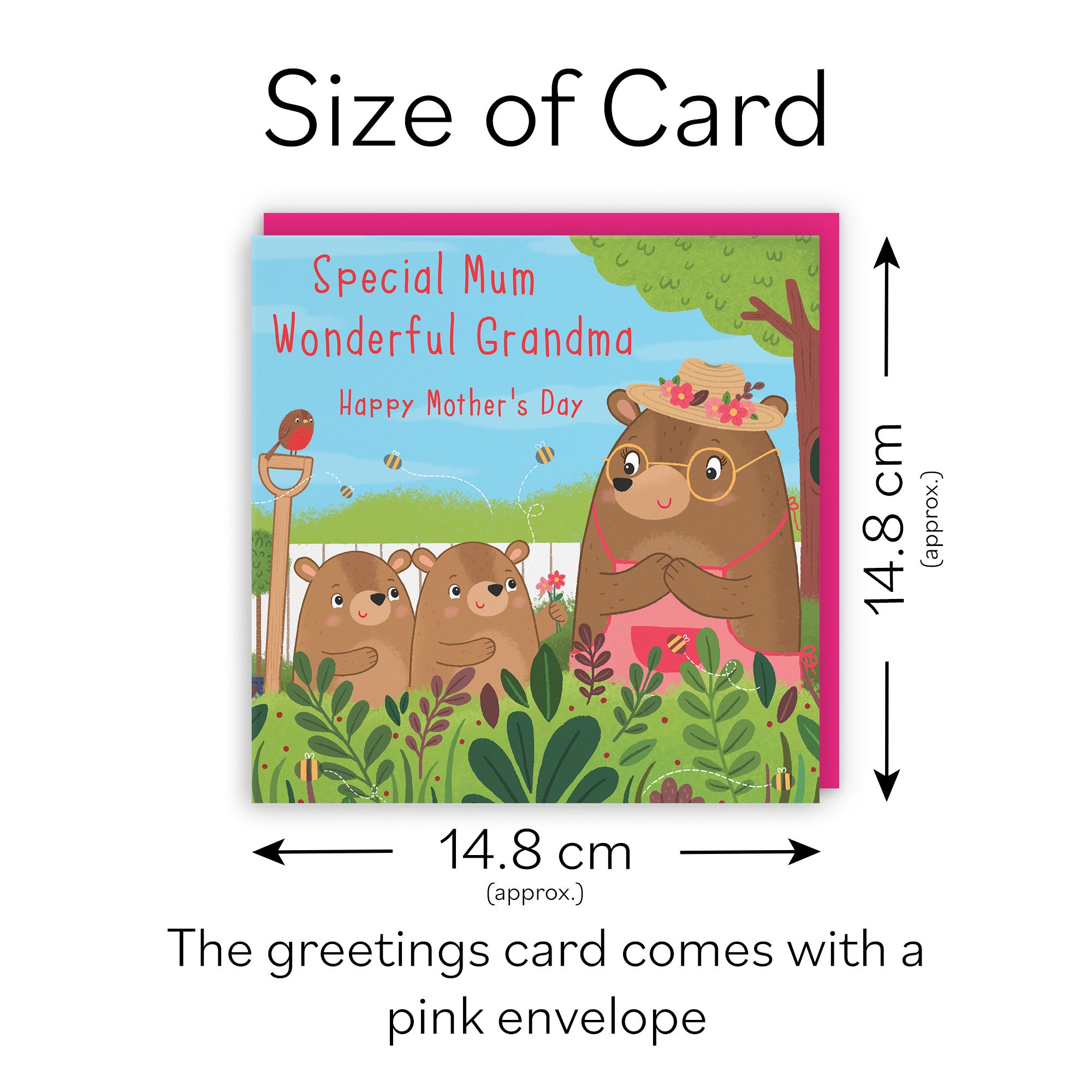 Combined Mum And Grandma Mother's Day Card Cute Gardening Bears - Default Title (LG01855)