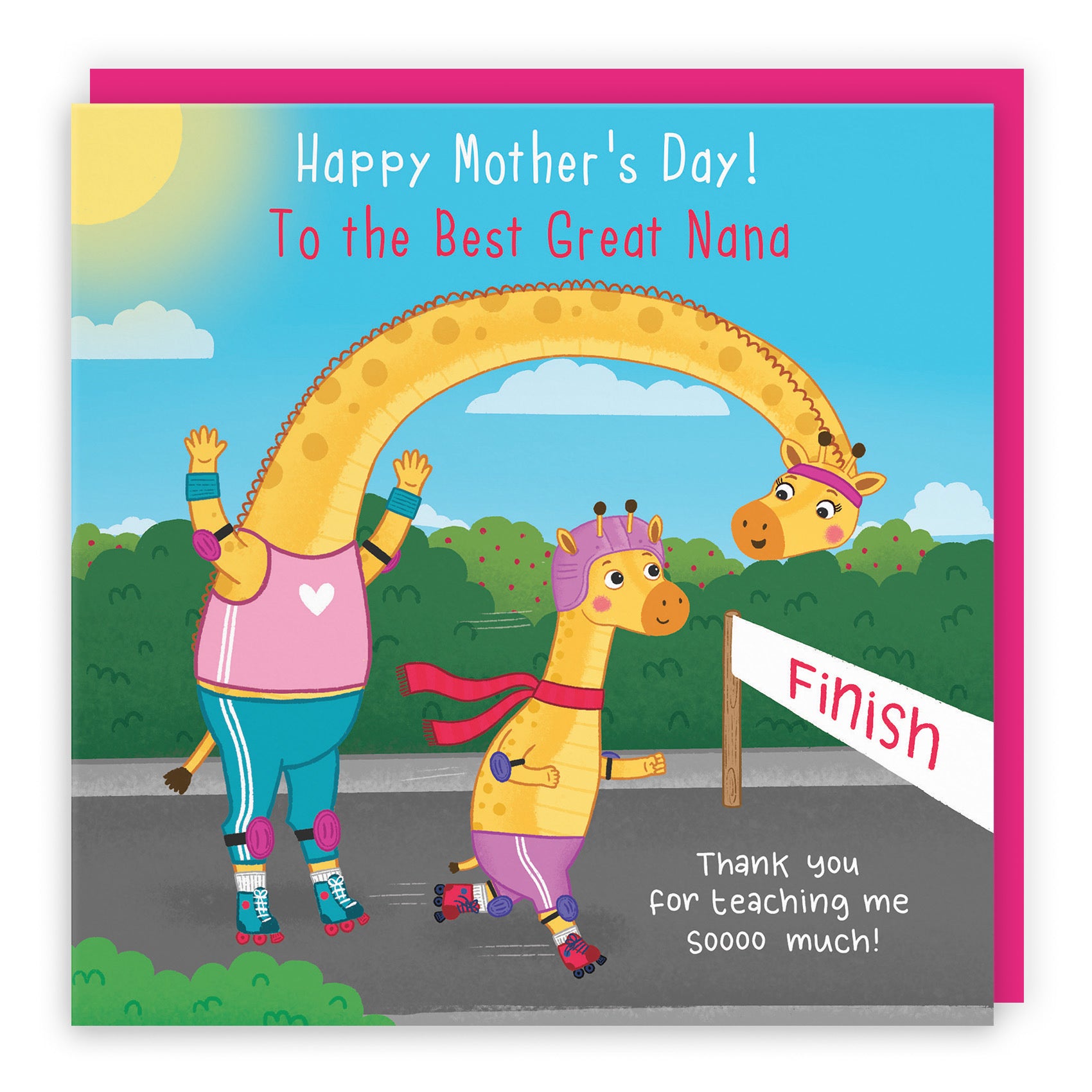 Great Nana Mother's Day Card From Girl Cute Skating Giraffes Iconic - Default Title (LG01881)