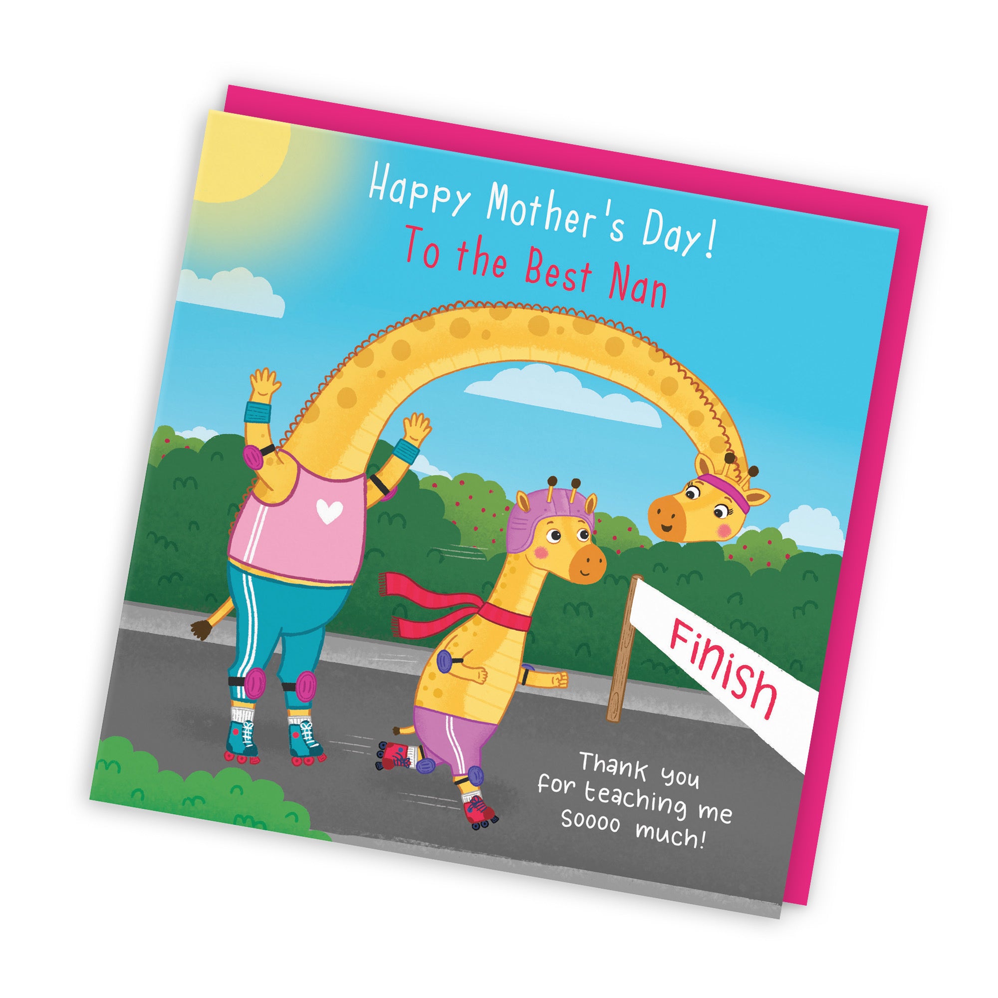 Nan Mother's Day Card From Girl Cute Skating Giraffes Iconic - Default Title (LG01886)