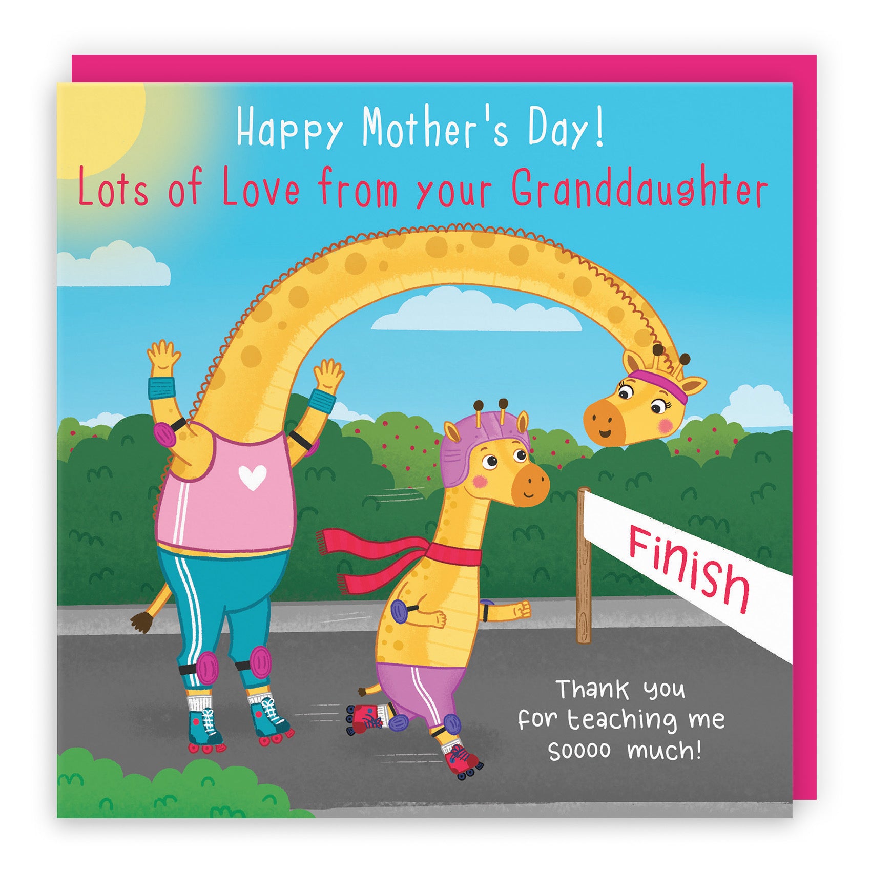 Mother's Day Card From Granddaughter Cute Skating Giraffes Iconic - Default Title (LG01893)