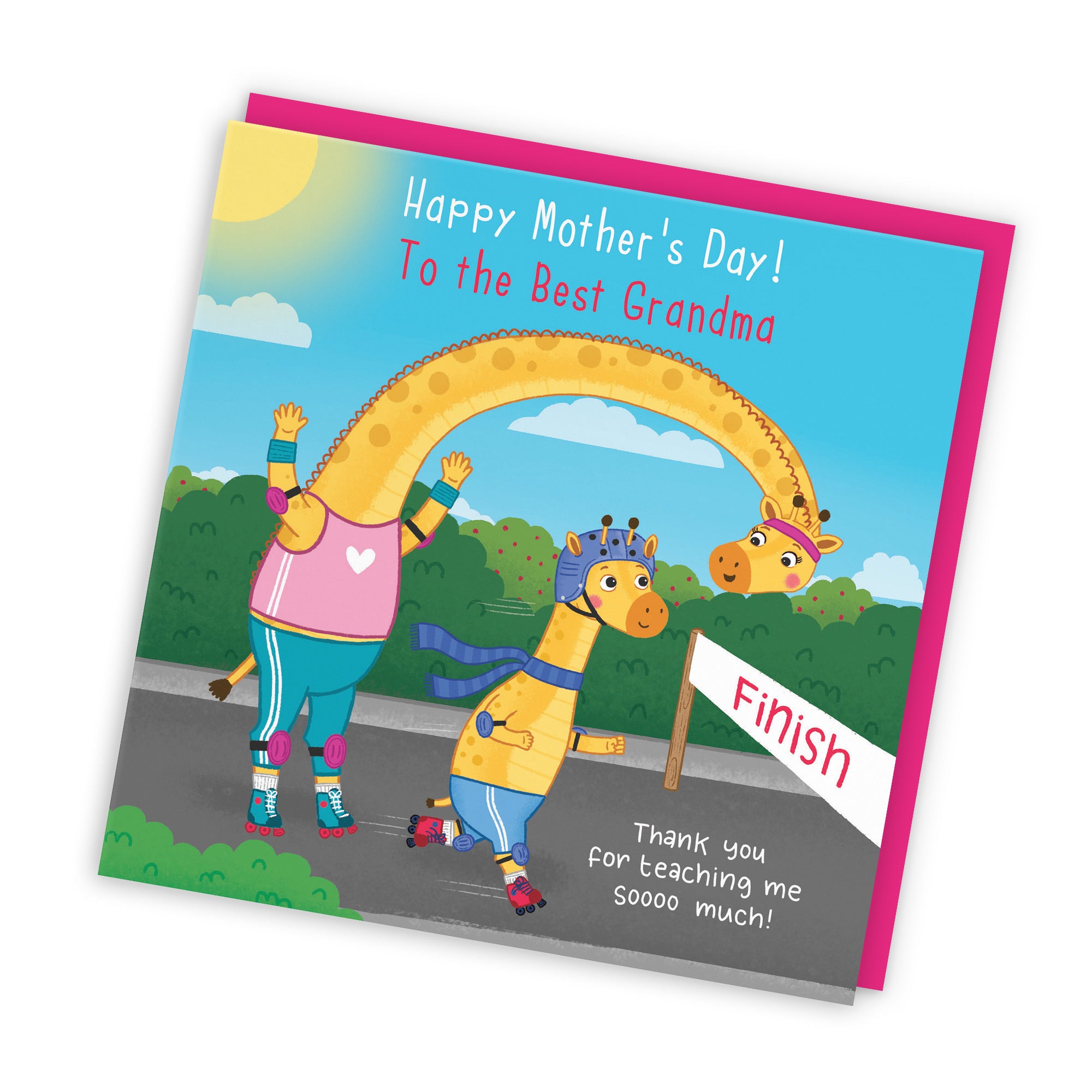 Grandma Mother's Day Card From Boy Cute Skating Giraffes Iconic - Default Title (LG01903)