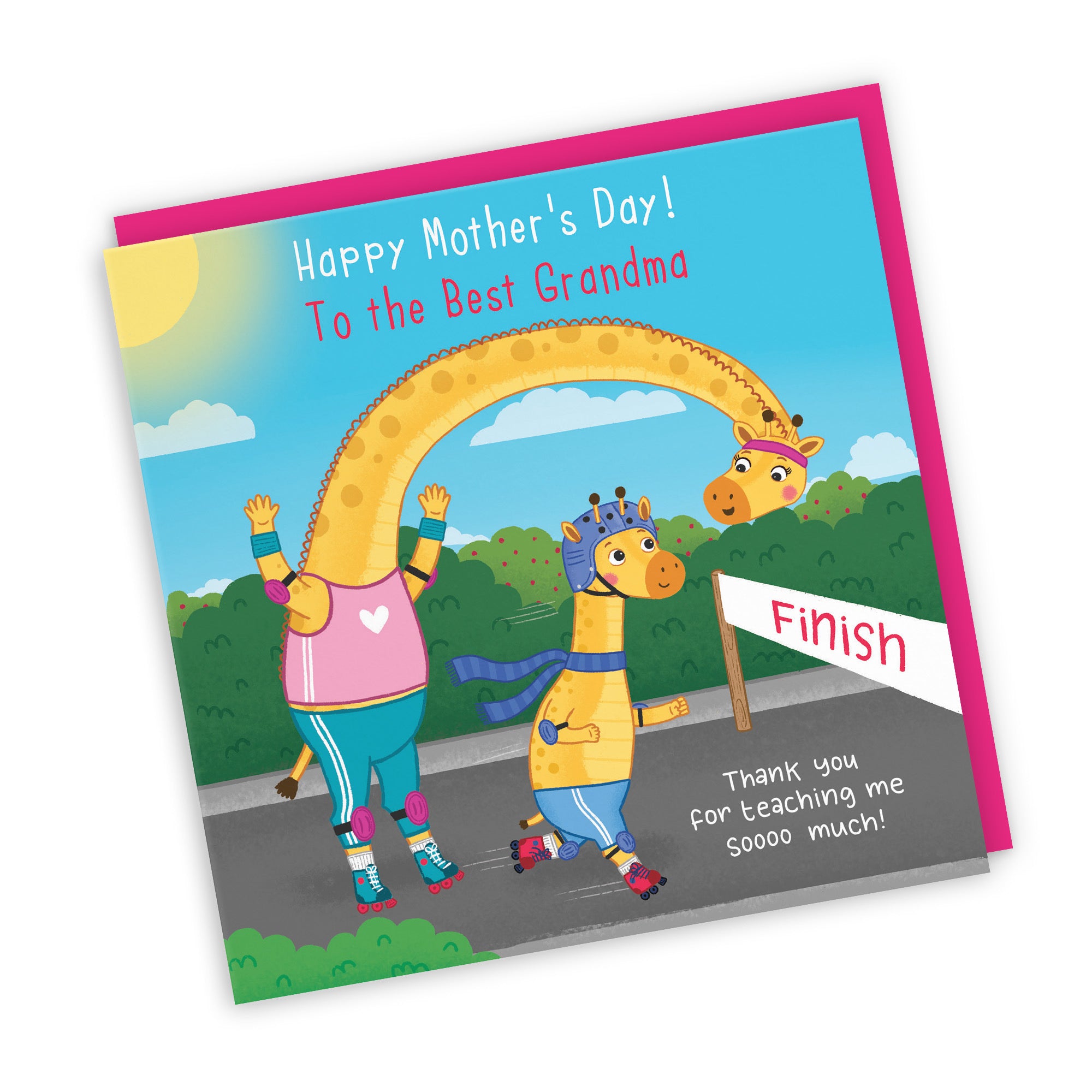 Grandma Mother's Day Card From Boy Cute Skating Giraffes Iconic - Default Title (LG01903)