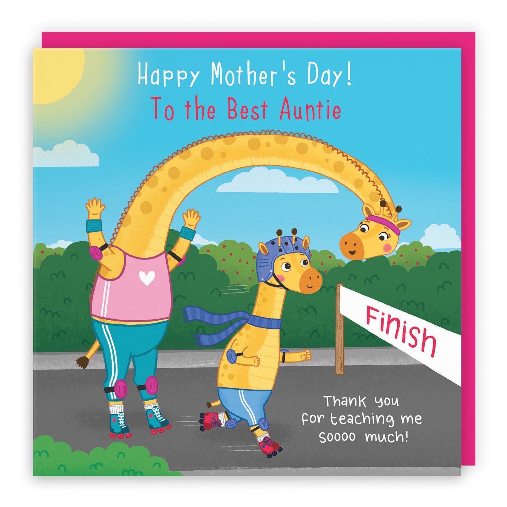 Auntie Mother's Day Card From Boy Cute Skating Giraffes Iconic - Default Title (LG01905)