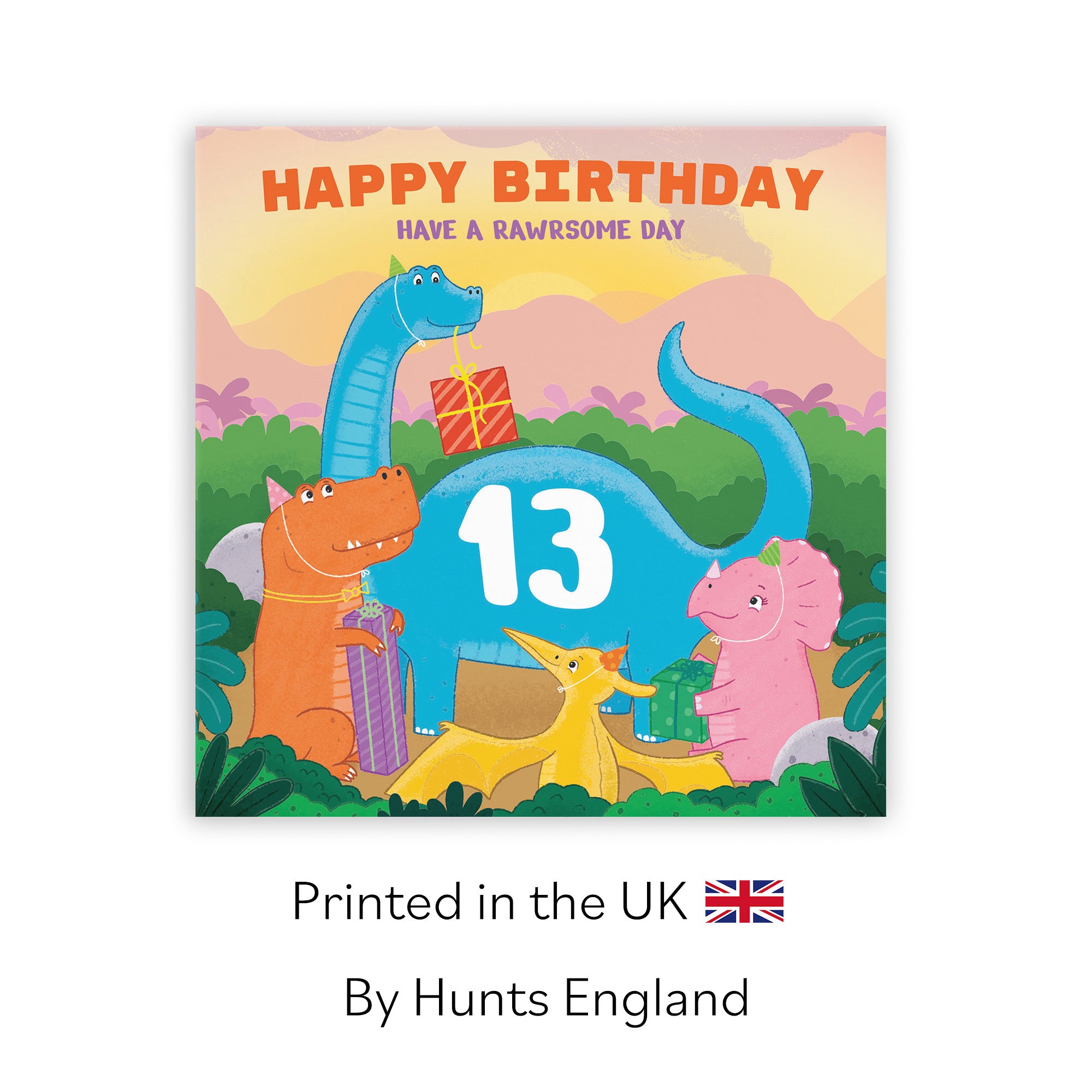 13th Birthday Dinosaur Party Card Imagination - Default Title (LG01917)