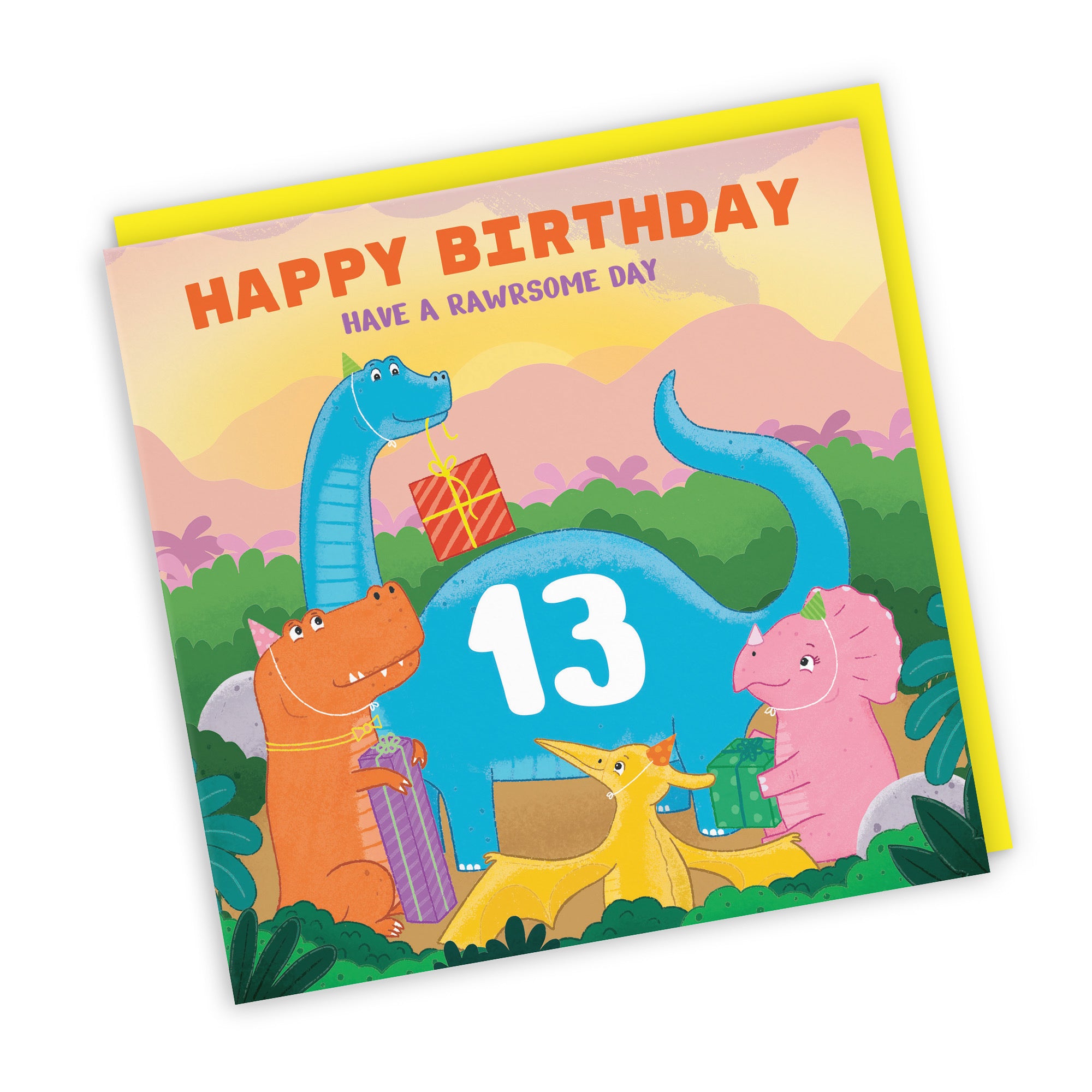 13th Birthday Dinosaur Party Card Imagination - Default Title (LG01917)
