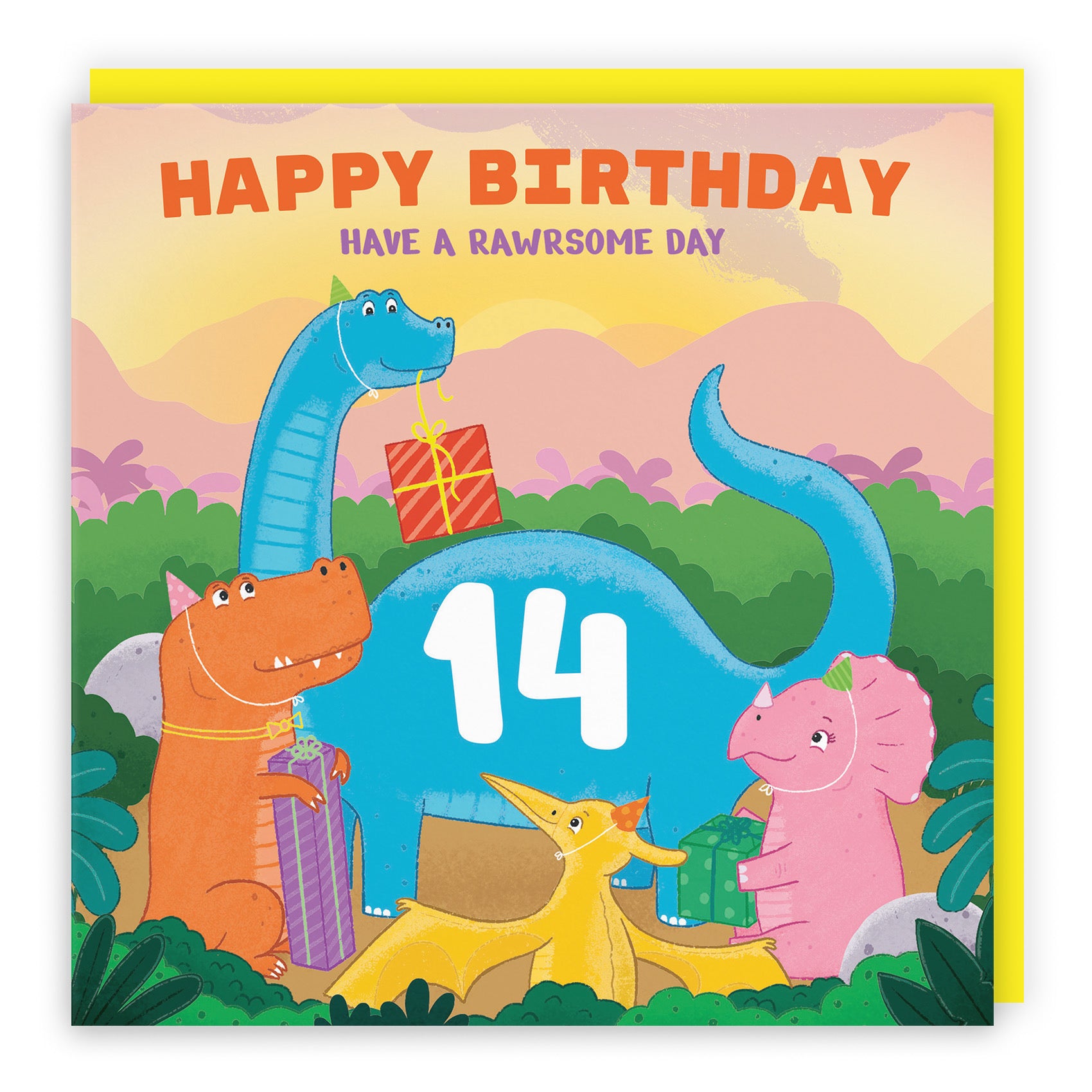 14th Birthday Dinosaur Party Card Imagination - Default Title (LG01918)