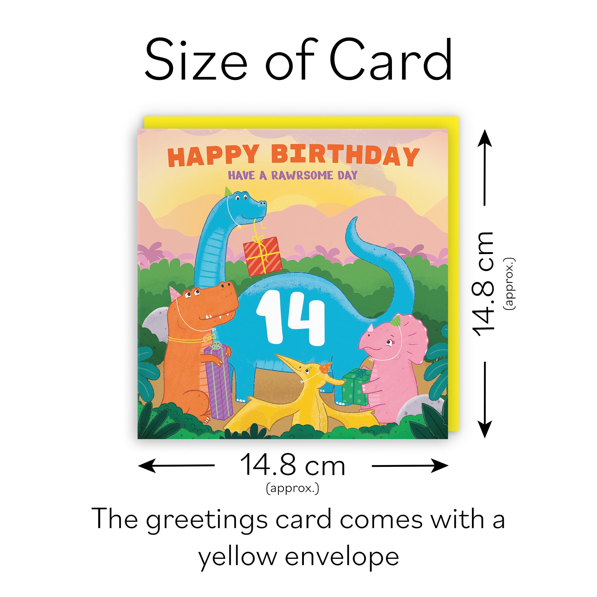 14th Birthday Dinosaur Party Card Imagination - Default Title (LG01918)