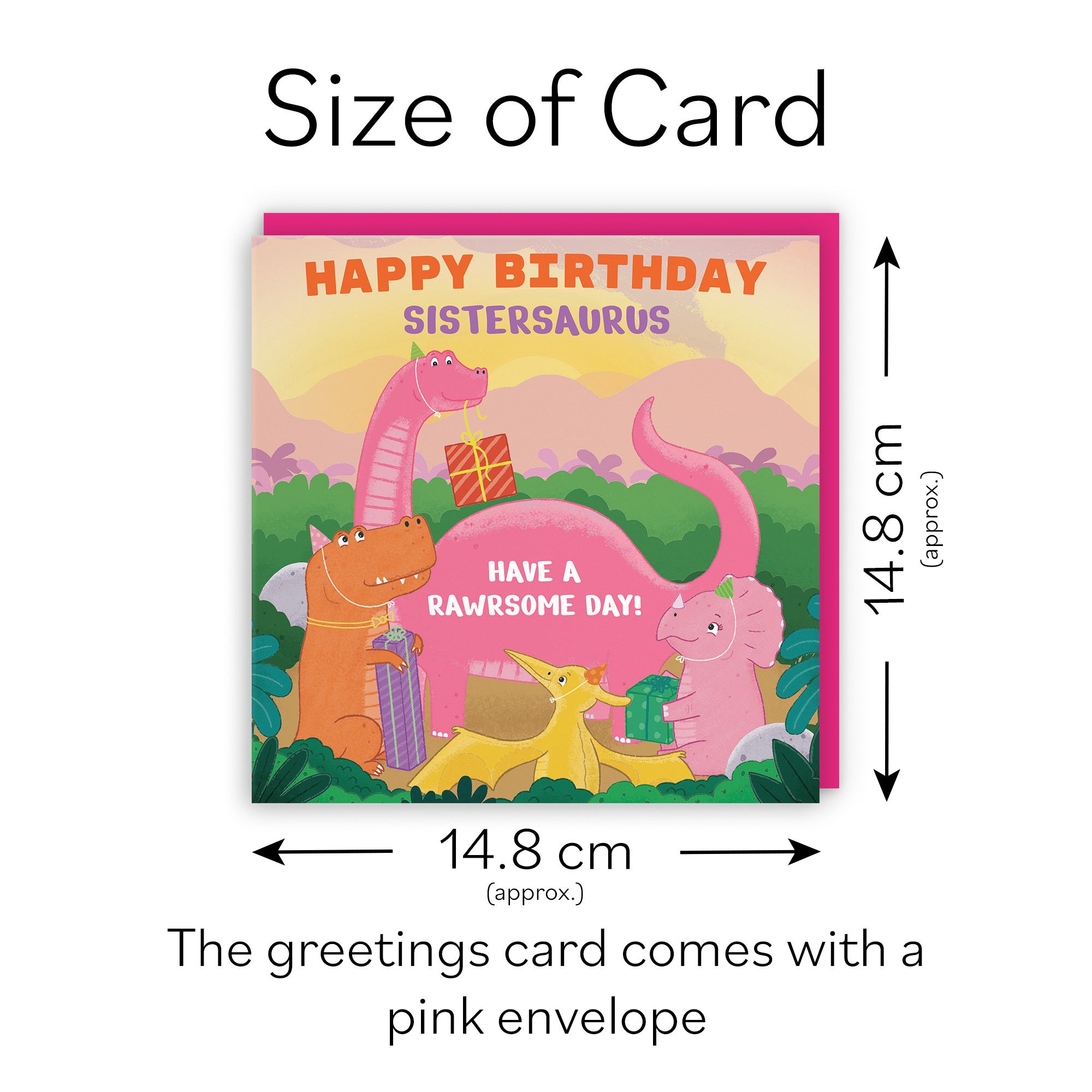 Sister Birthday Dinosaur Party Children's Card Imagination - Default Title (LG01922)