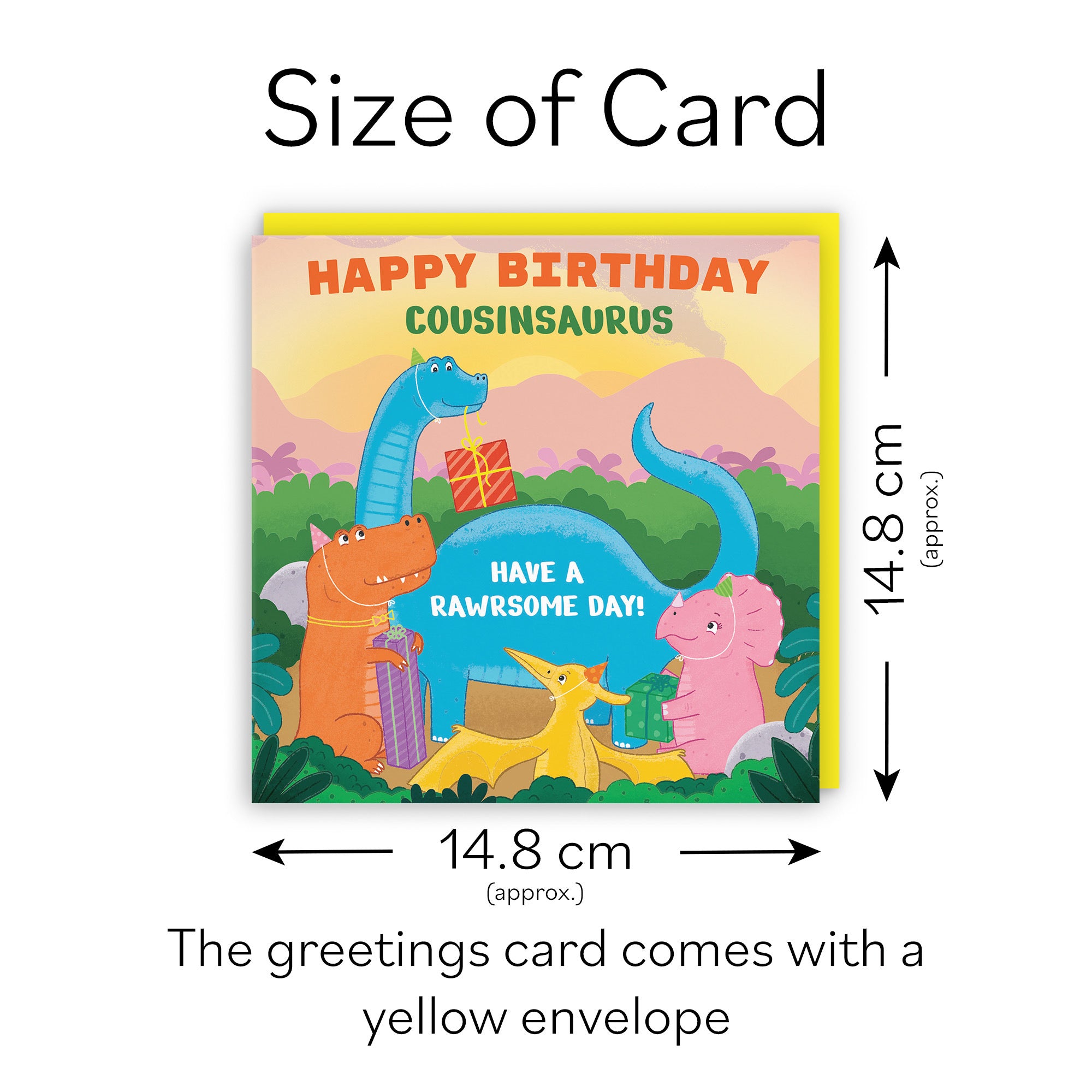 Cousin Birthday Dinosaur Party Children's Card Imagination - Default Title (LG01923)