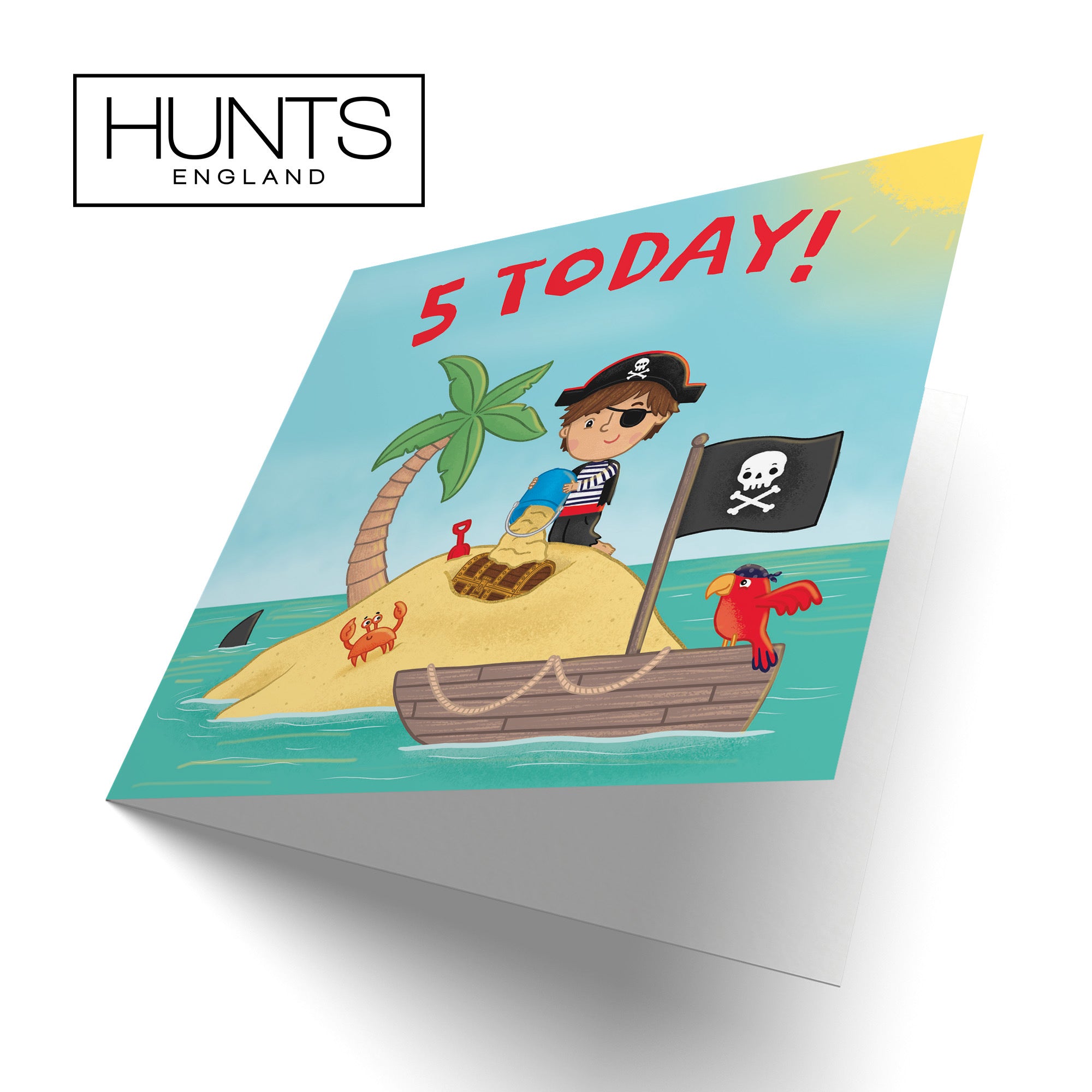 5th Birthday Boys Children's Pirate Desert Island Card Imagination - Default Title (LG01929)