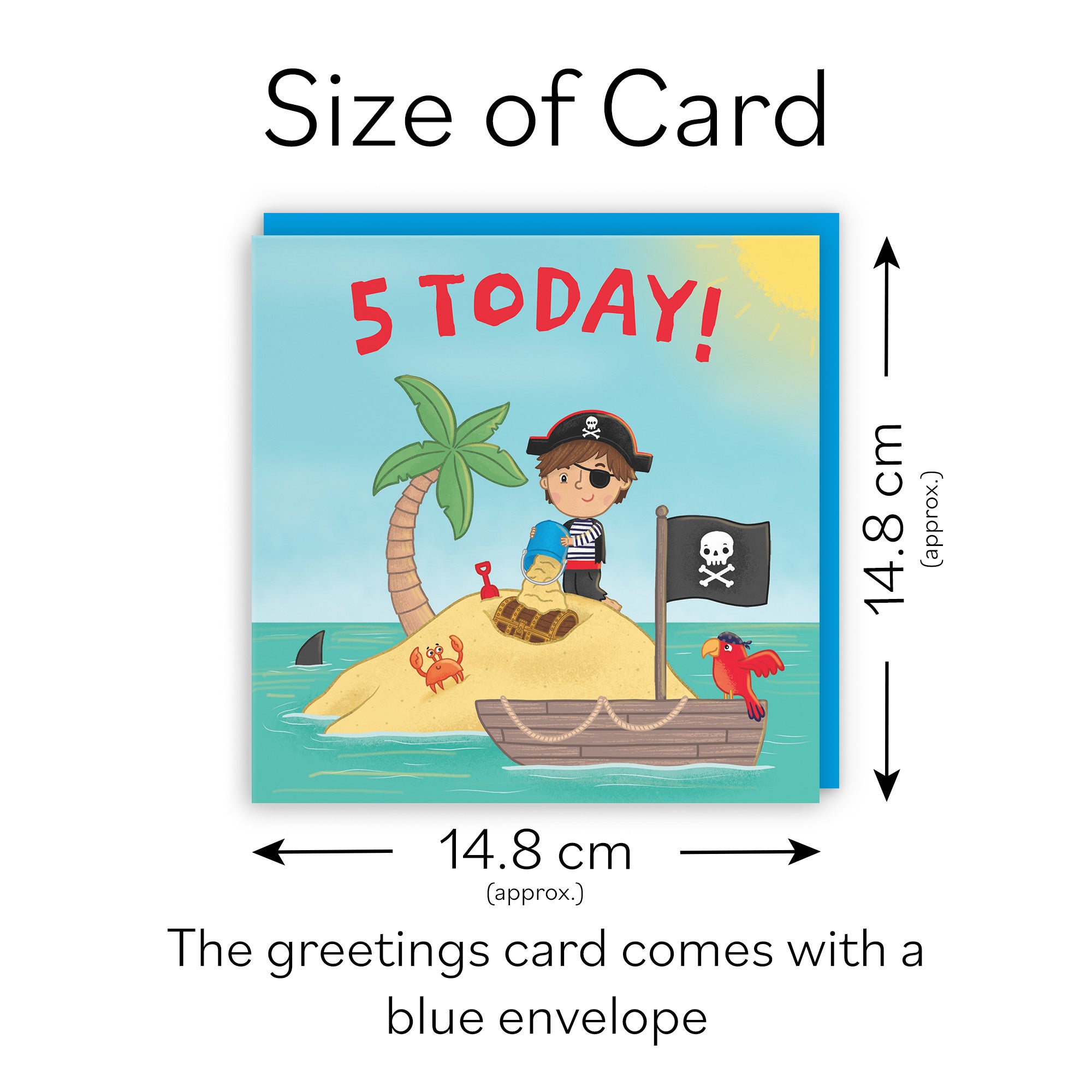 5th Birthday Boys Children's Pirate Desert Island Card Imagination - Default Title (LG01929)