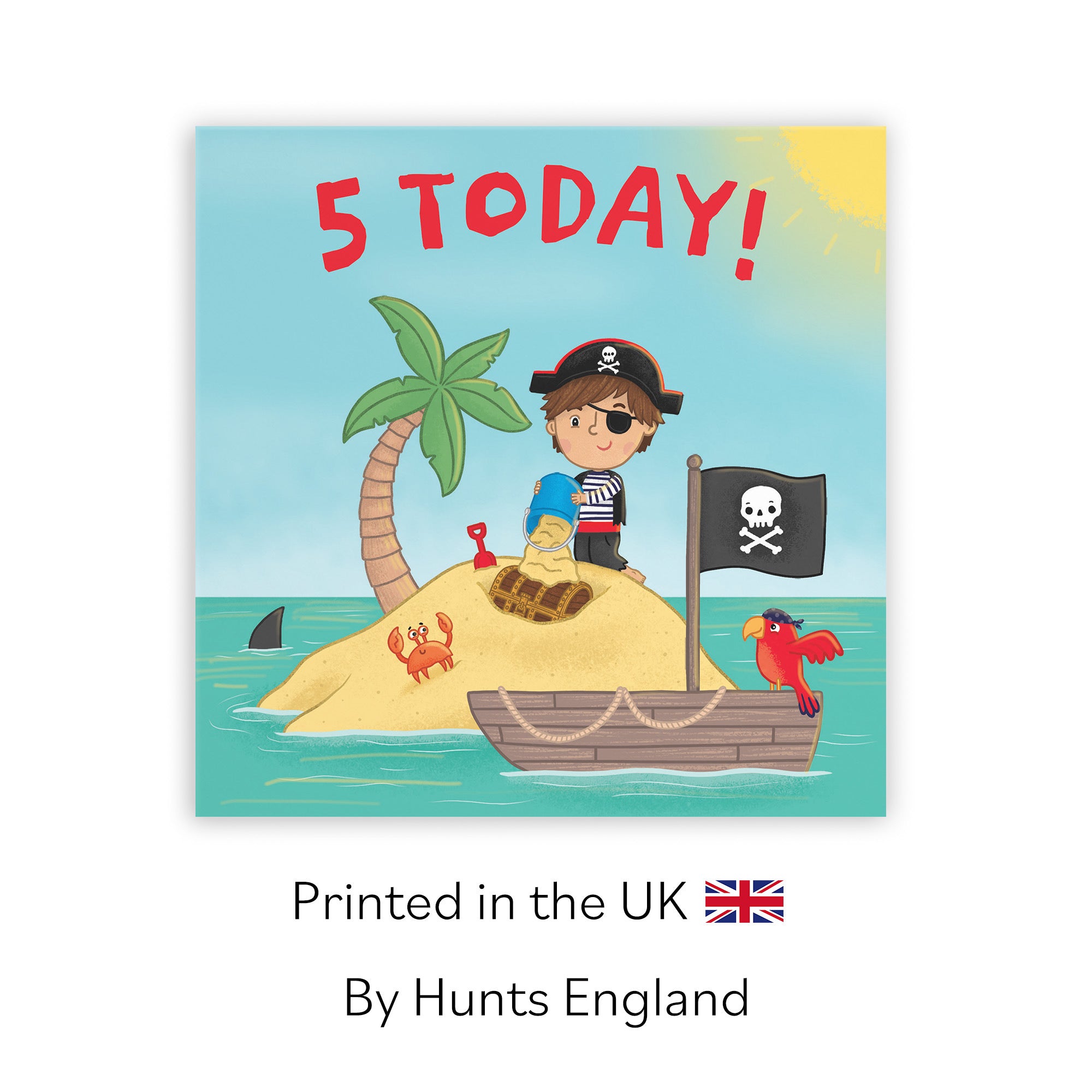 5th Birthday Boys Children's Pirate Desert Island Card Imagination - Default Title (LG01929)