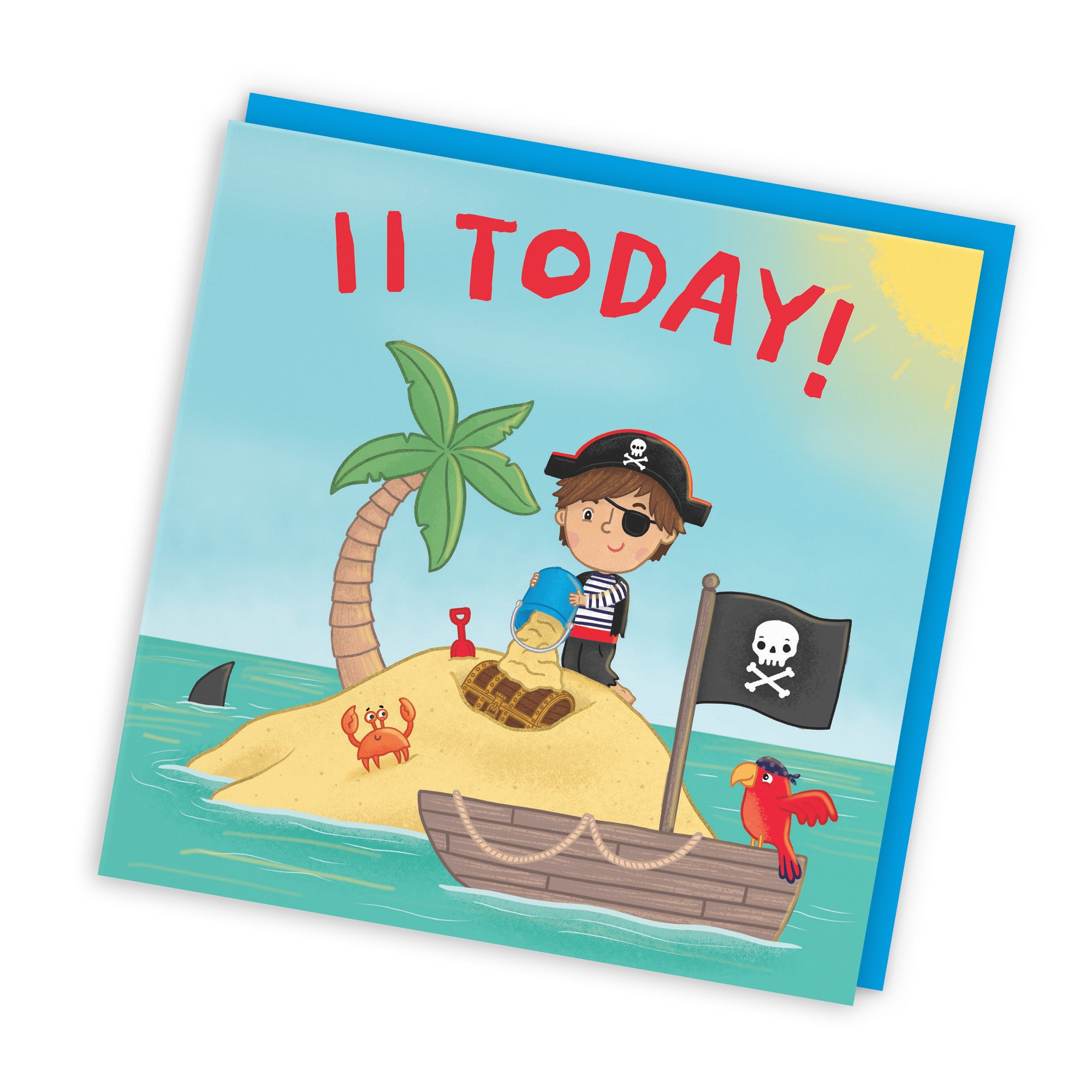 11th Birthday Boys Children's Pirate Desert Island Card Imagination - Default Title (LG01935)