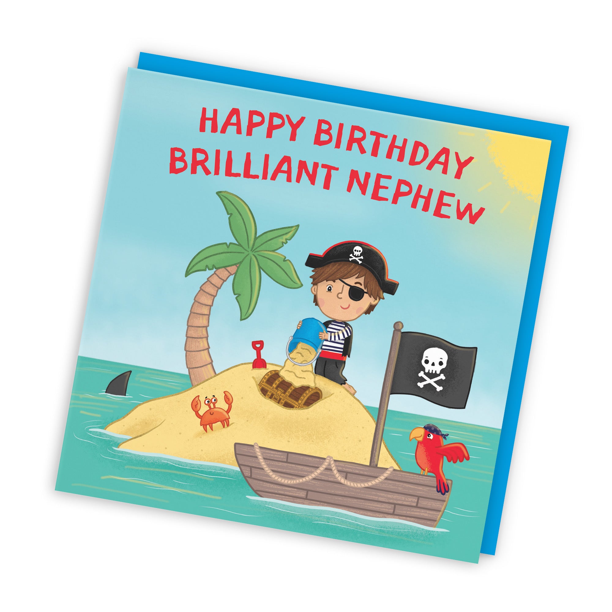 Nephew Children's Pirate Desert Island Birthday Card Imagination - Default Title (LG01940)