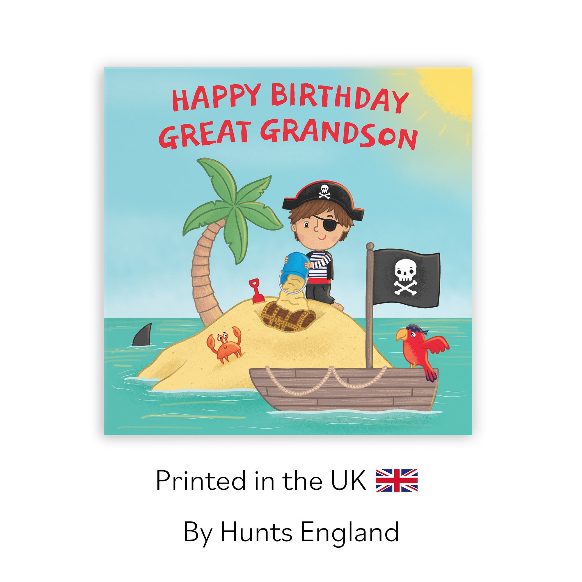 Great Grandson Children's Pirate Desert Island Birthday Card Imagination - Default Title (LG01944)