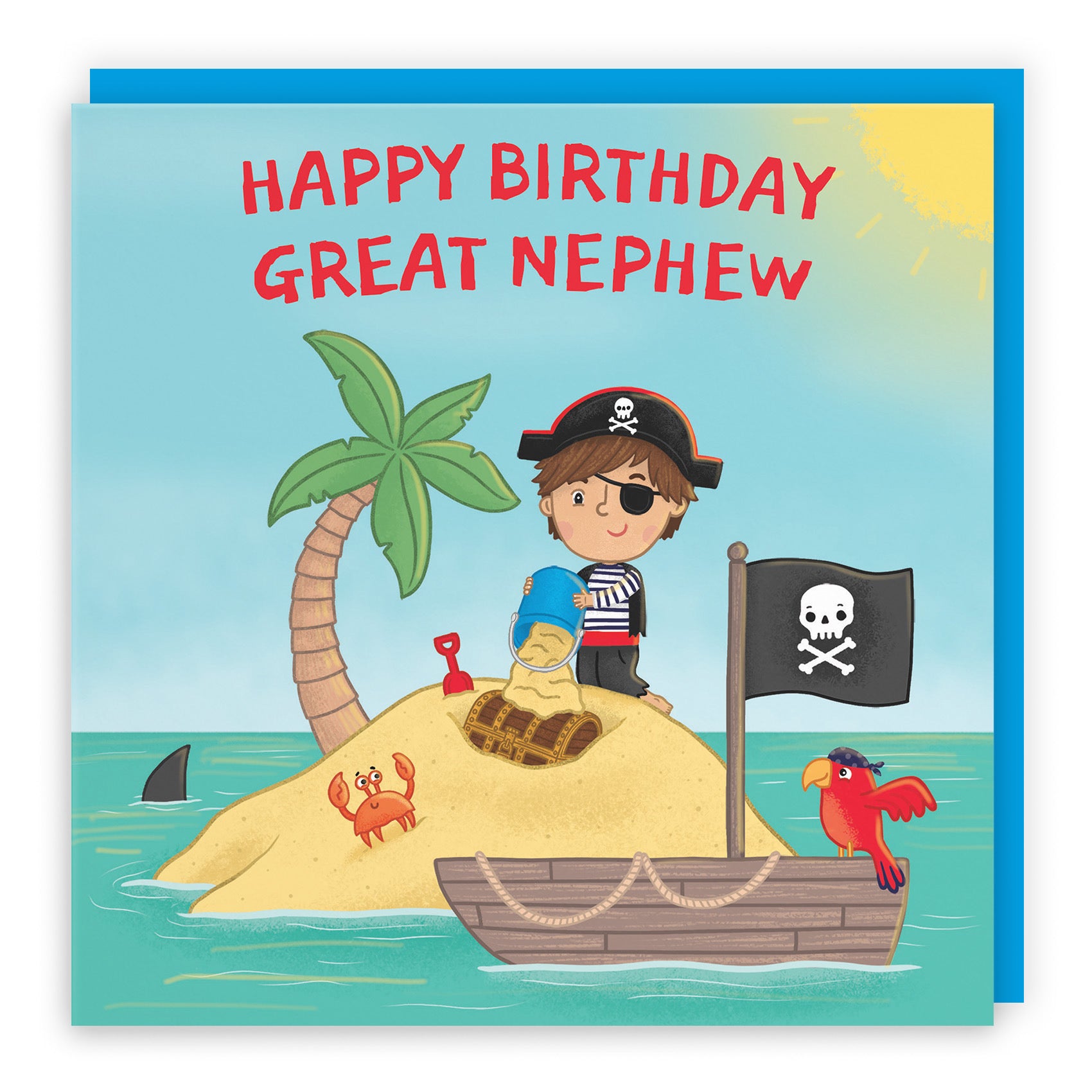 Great Nephew Children's Pirate Desert Island Birthday Card Imagination - Default Title (LG01945)