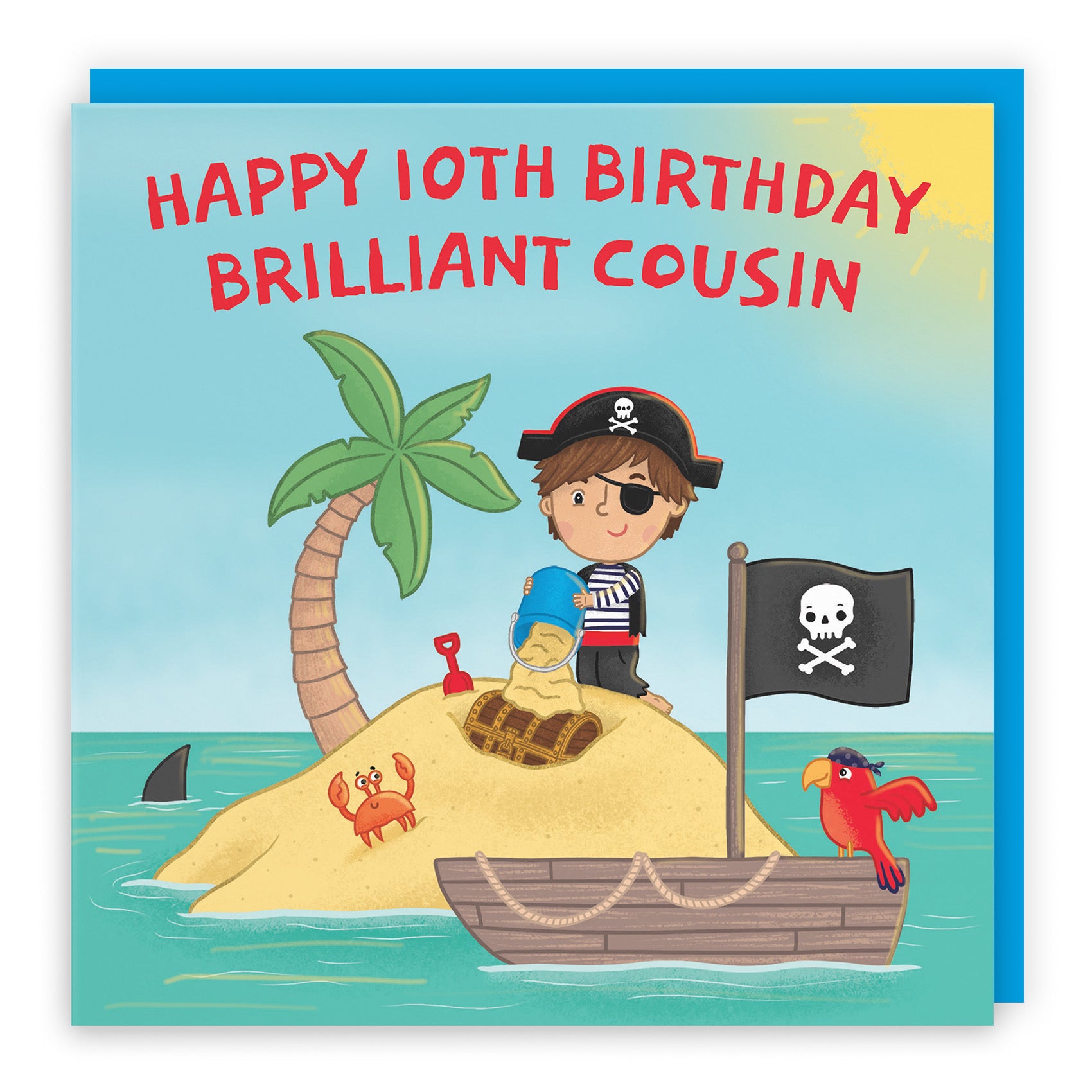 10th Cousin Boys Birthday Pirate Desert Island Card Imagination - Default Title (LG01948)