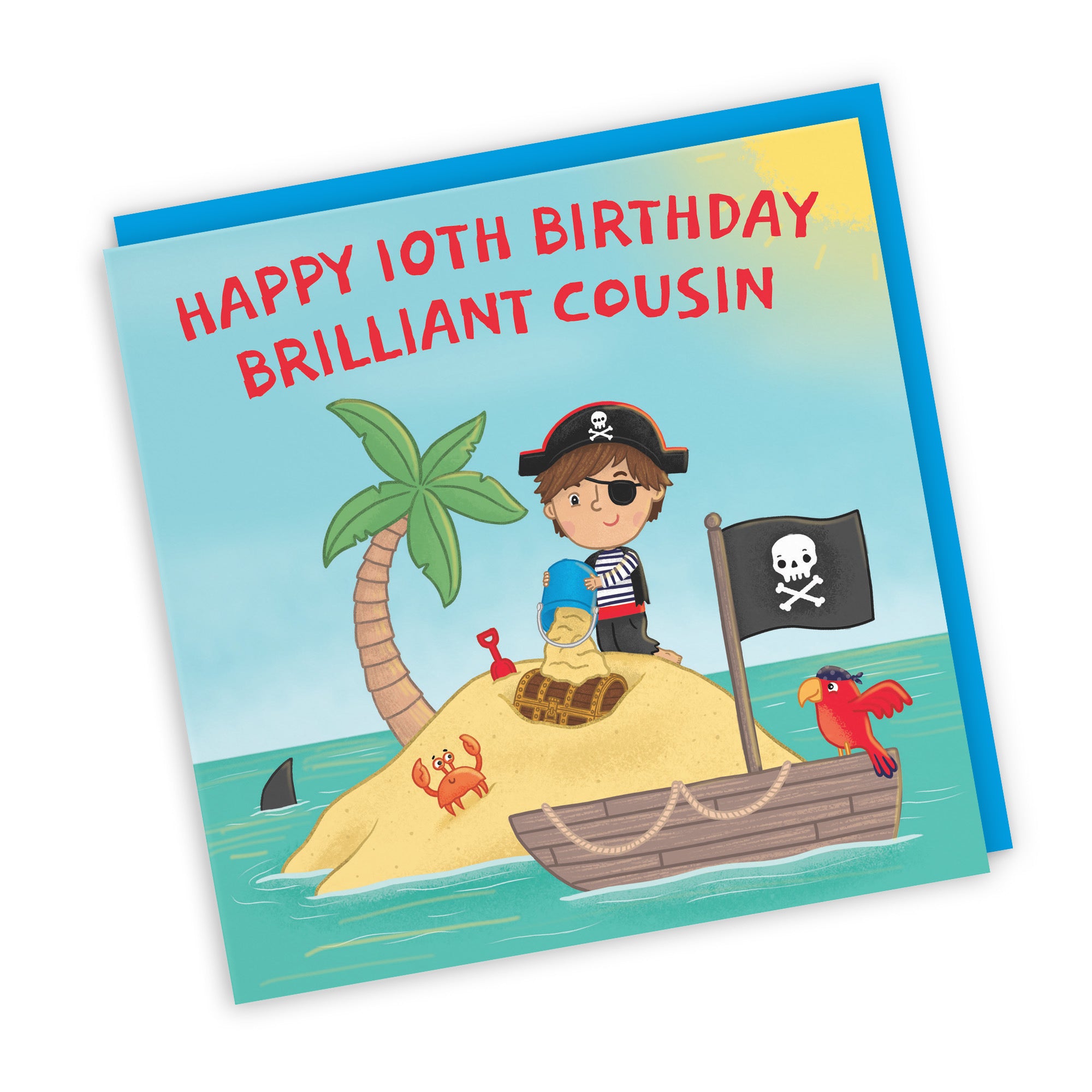 10th Cousin Boys Birthday Pirate Desert Island Card Imagination - Default Title (LG01948)
