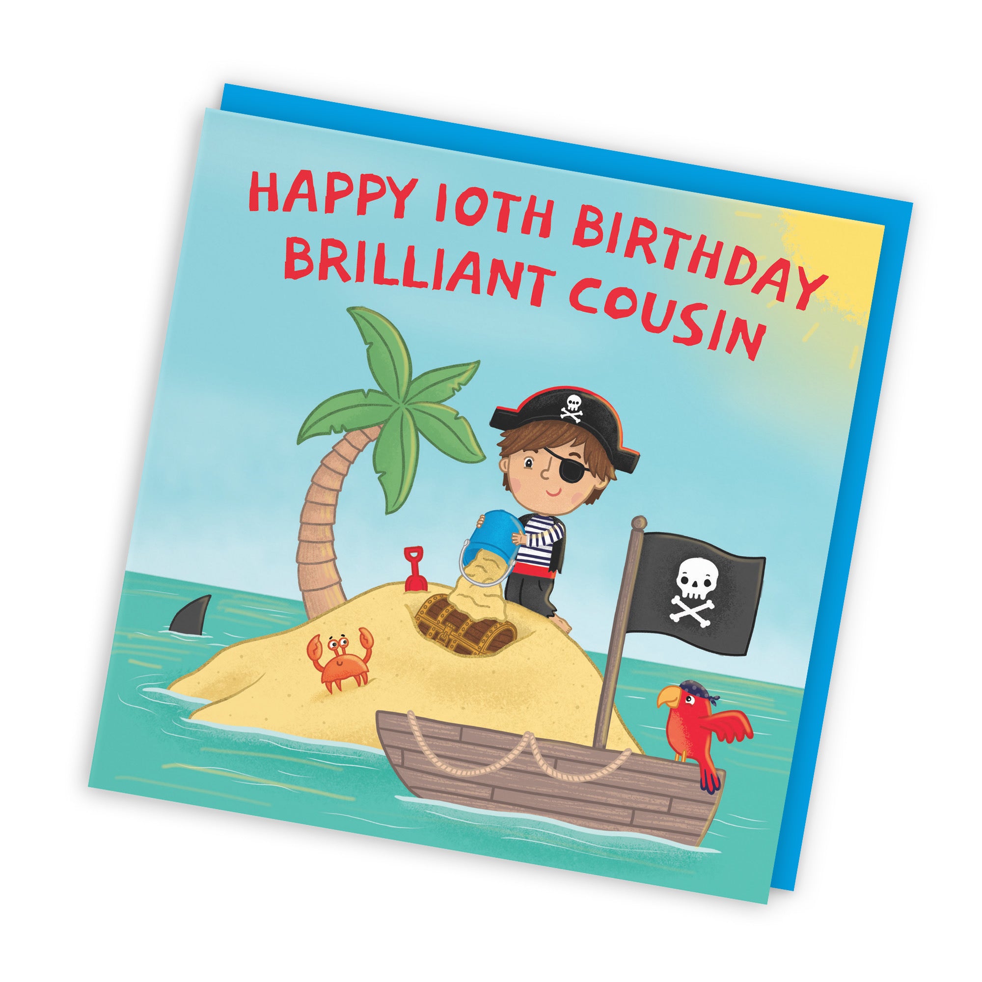 10th Cousin Boys Birthday Pirate Desert Island Card Imagination - Default Title (LG01948)