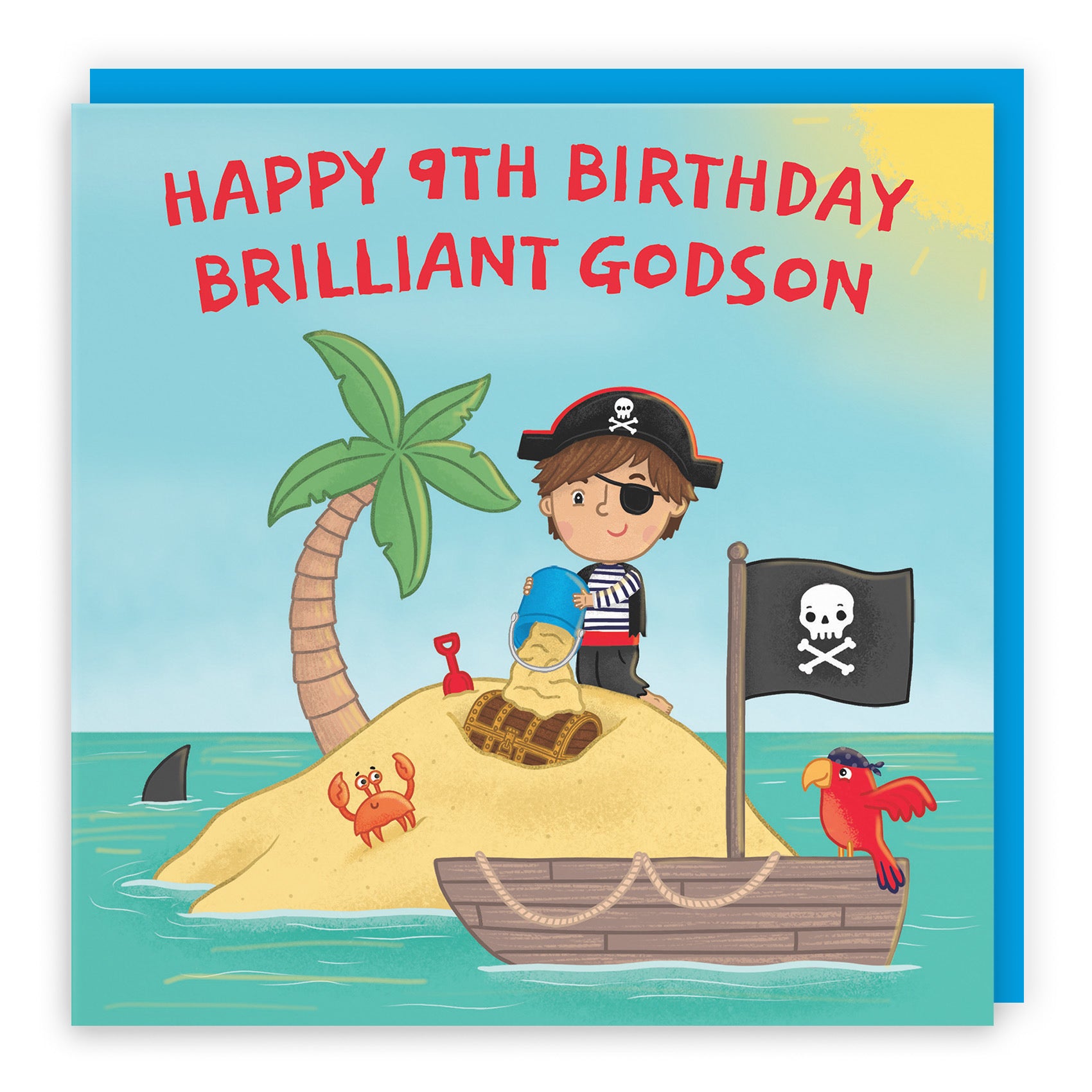 9th Godson Birthday Pirate Desert Island Card Imagination - Default Title (LG01951)