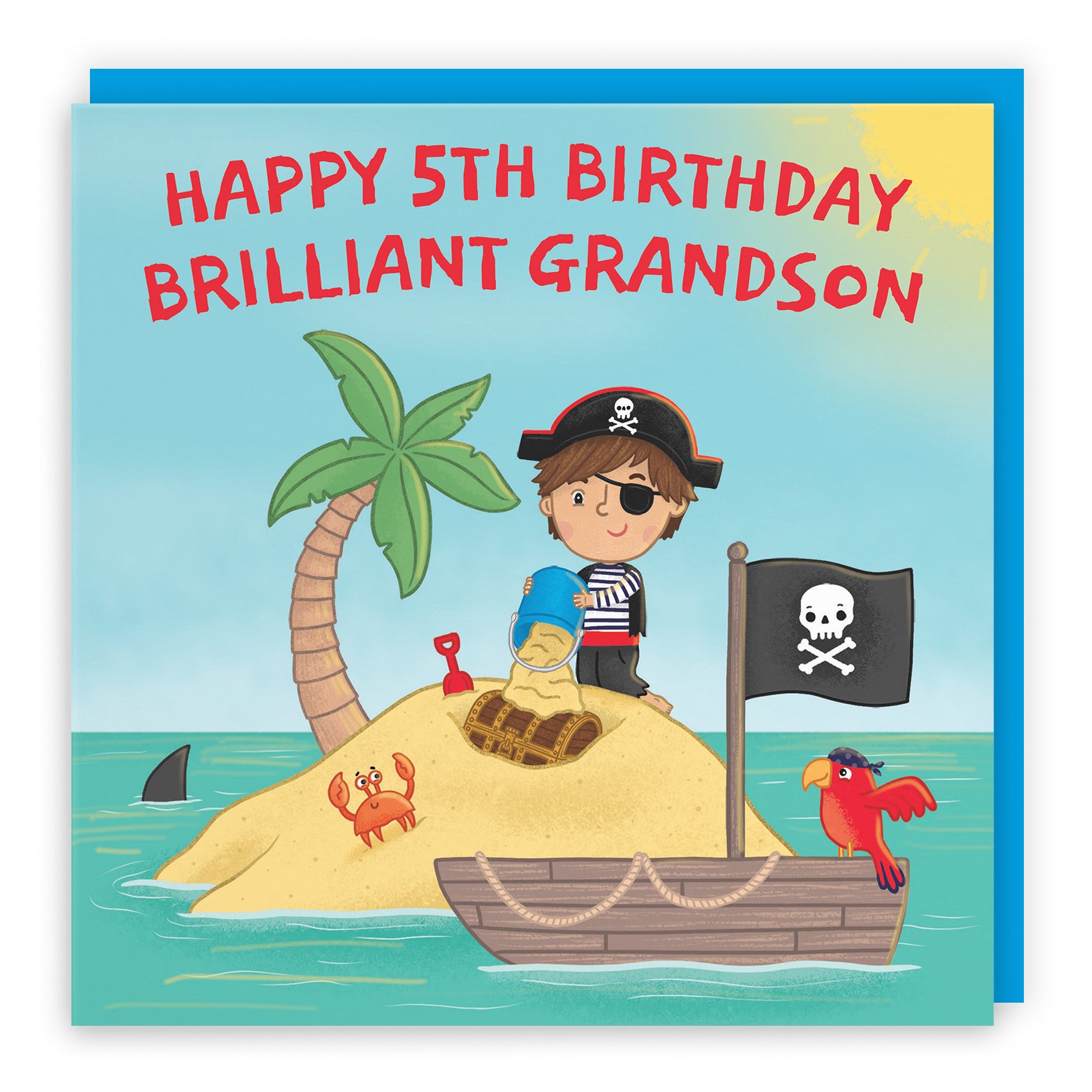 5th Grandson Birthday Pirate Desert Island Card Imagination - Default Title (LG01952)