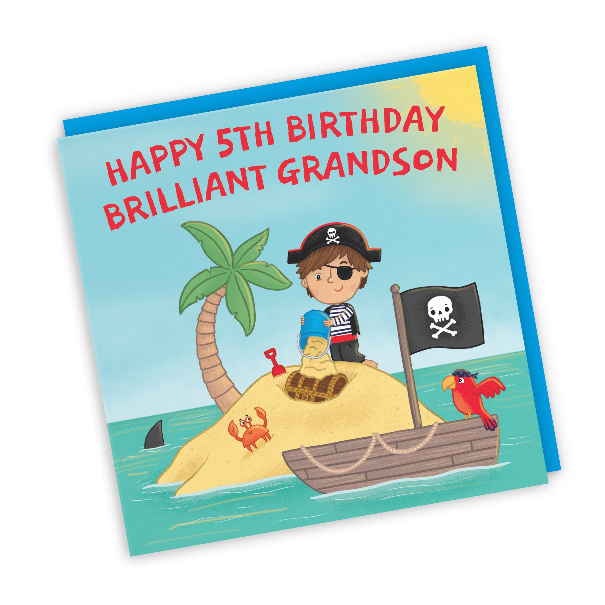 5th Grandson Birthday Pirate Desert Island Card Imagination - Default Title (LG01952)