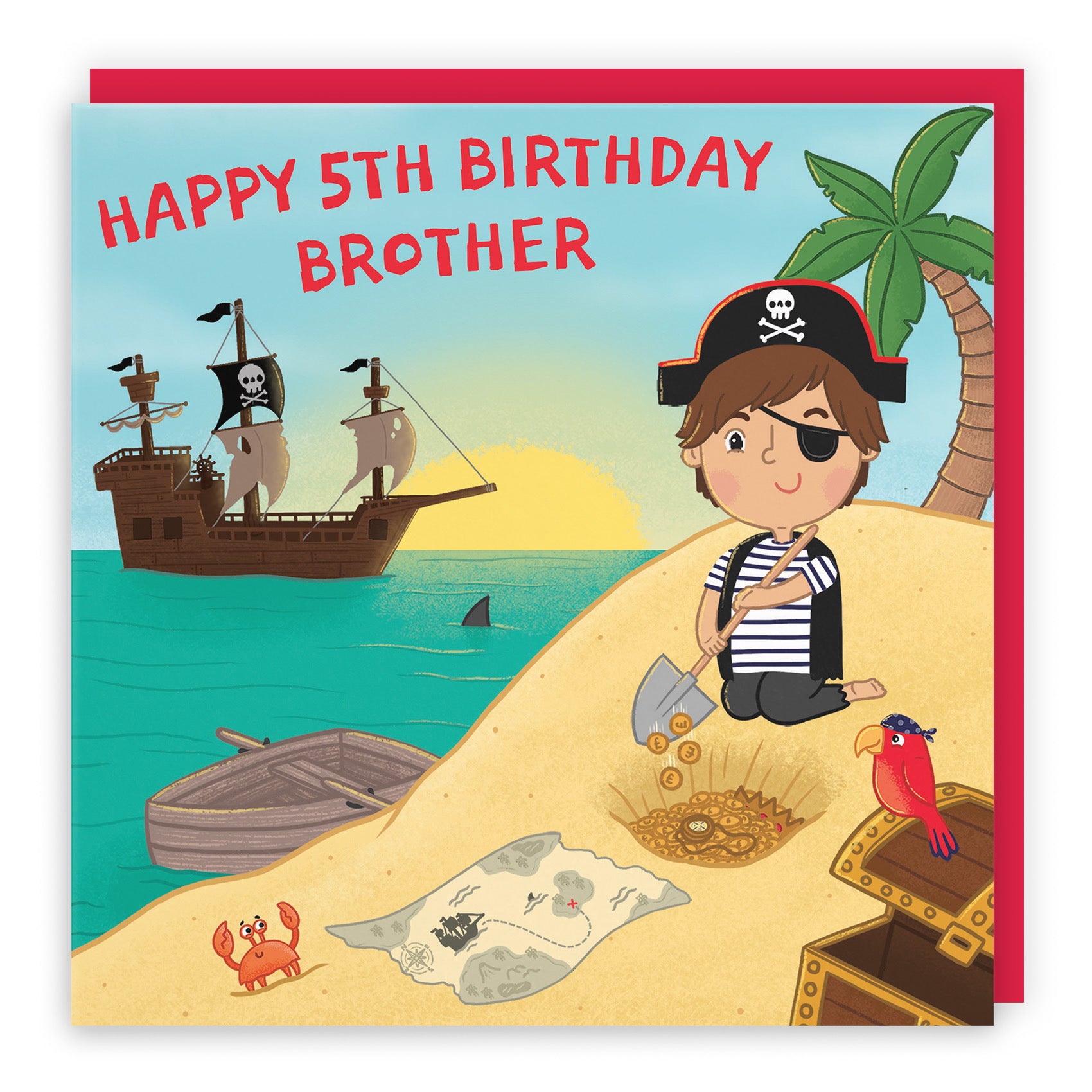 5th Brother Pirate Birthday Card Treasure Map Imagination - Default Title (LG01969)