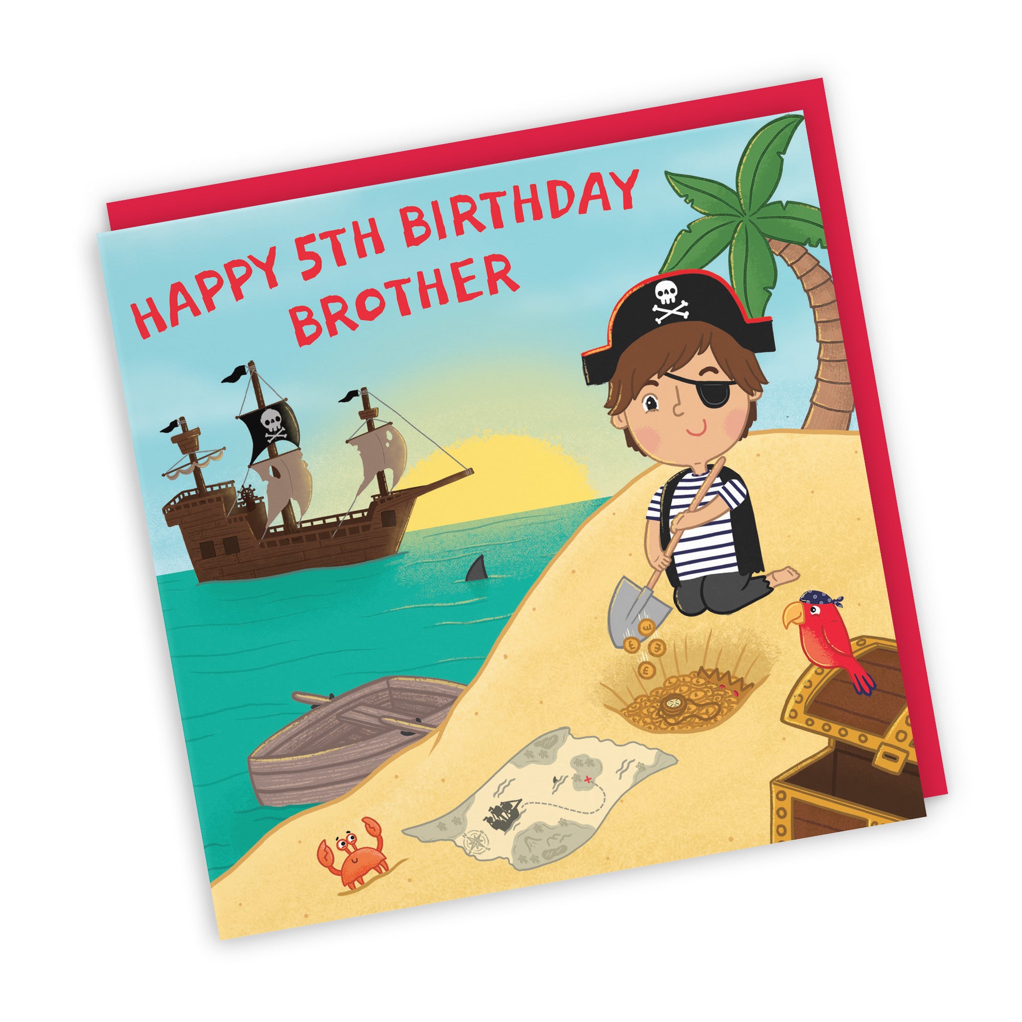 5th Brother Pirate Birthday Card Treasure Map Imagination - Default Title (LG01969)
