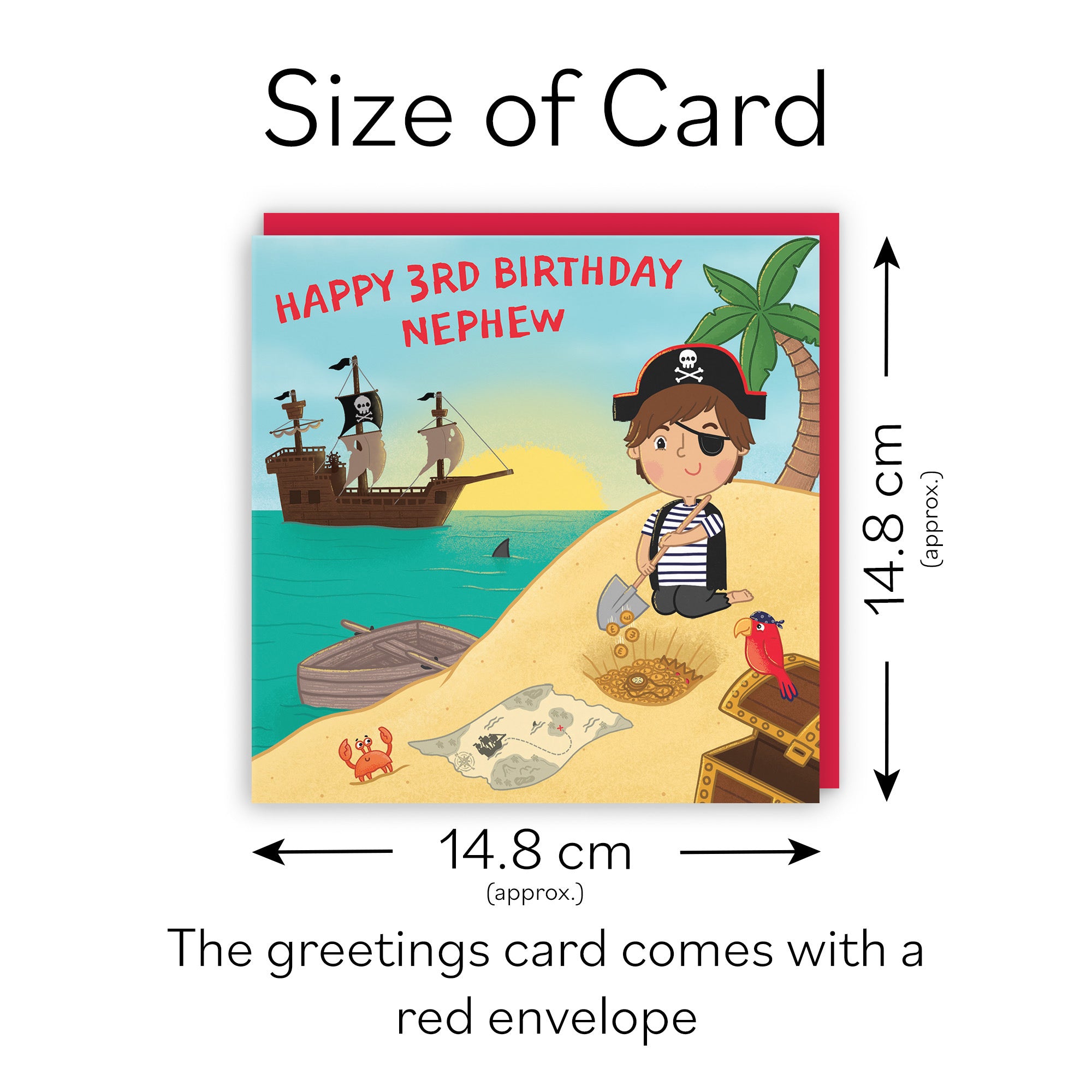3rd Nephew Pirate Birthday Card Treasure Map Imagination - Default Title (LG01972)