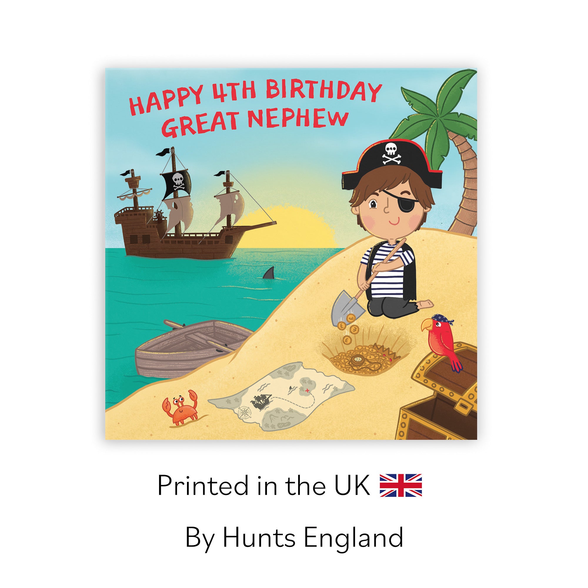 4th Great Nephew Pirate Birthday Card Treasure Map Imagination - Default Title (LG01978)