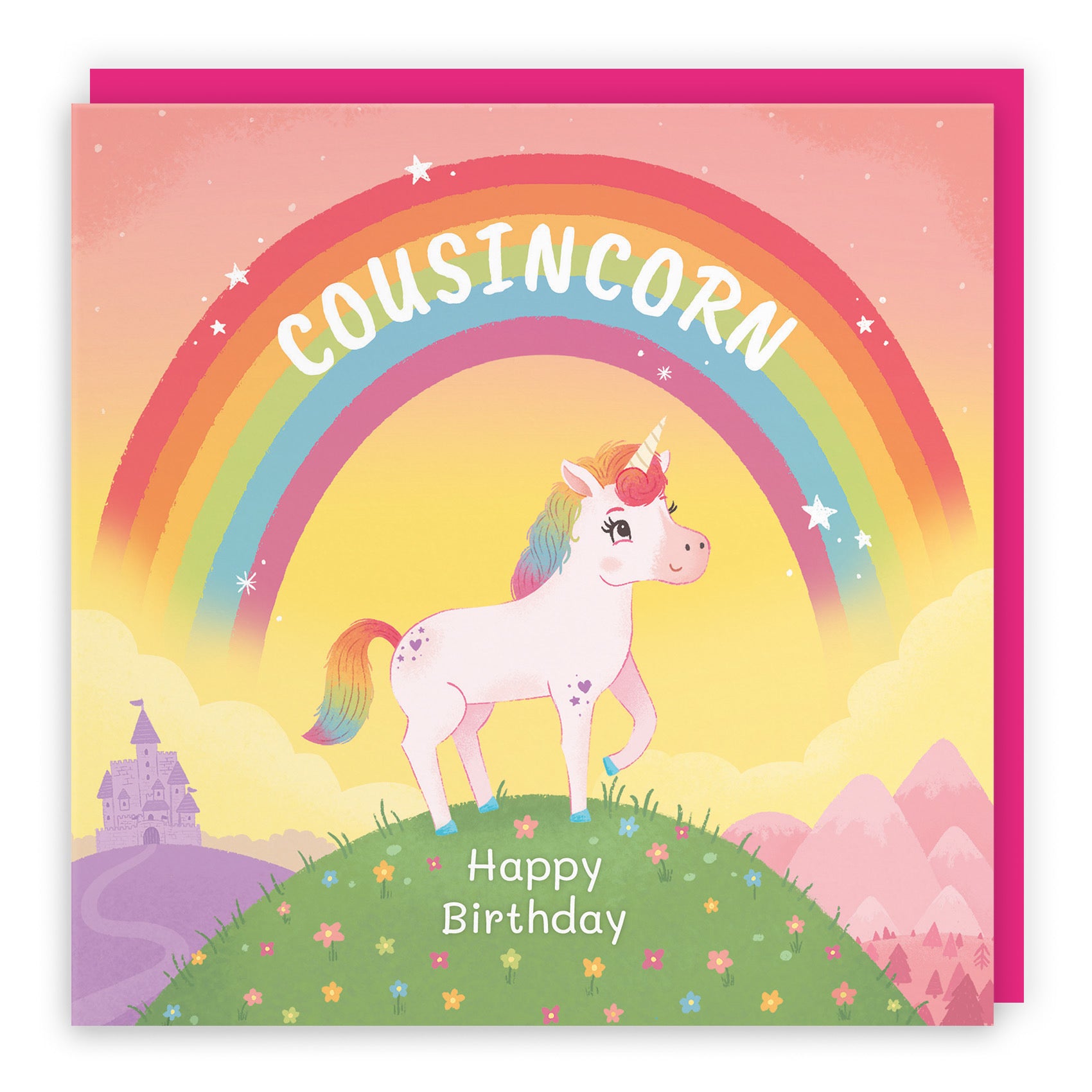 Cousin Girls Unicorn Kids Birthday Card Imagination - Default Title (LG01994)