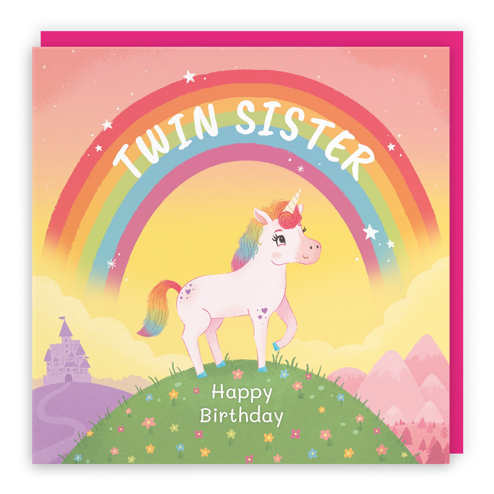 Twin Sister Unicorn Kids Birthday Card Imagination - Default Title (LG02000)
