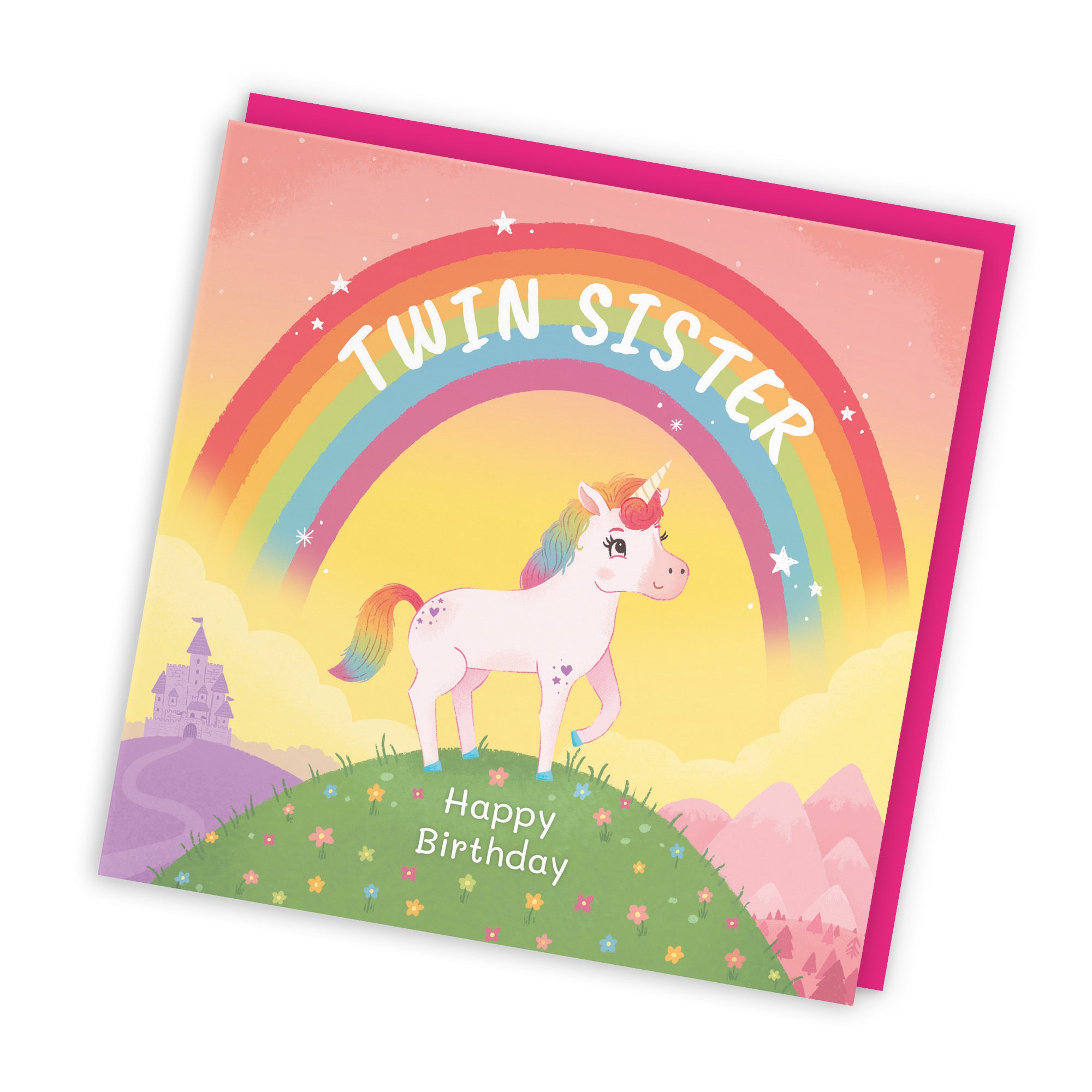 Twin Sister Unicorn Kids Birthday Card Imagination - Default Title (LG02000)