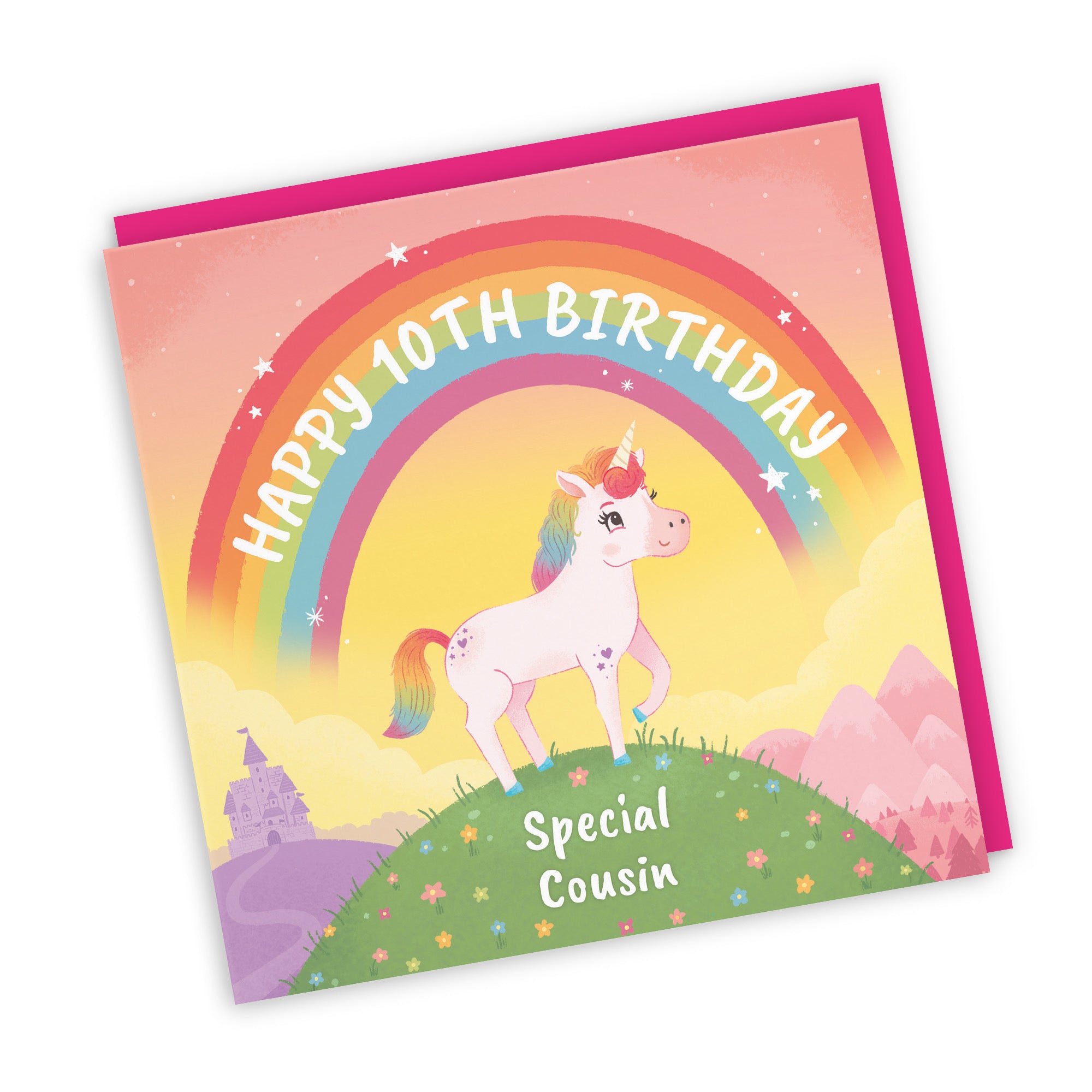 10th Cousin Girls Unicorn Kids Birthday Card Imagination - Default Title (LG02001)