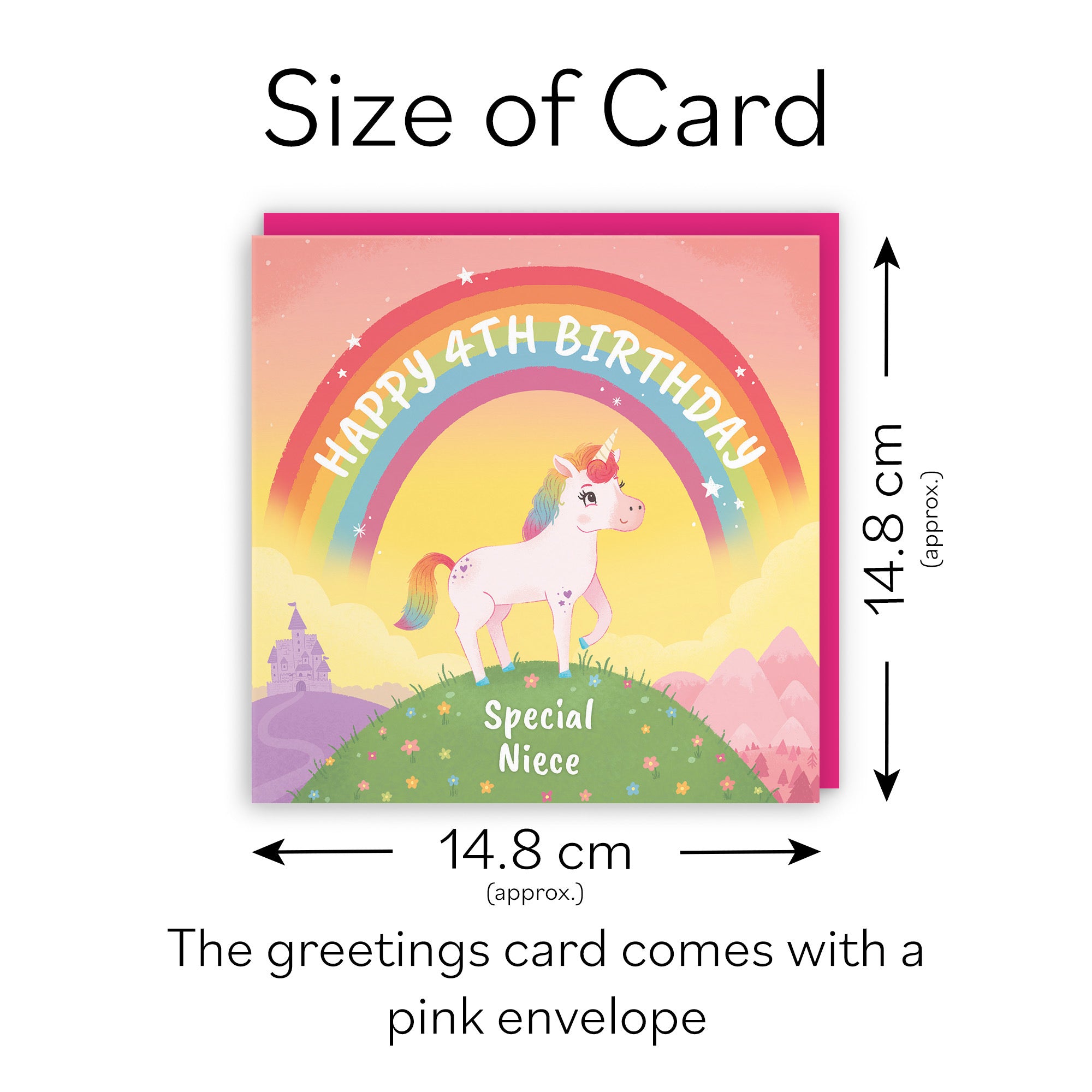 4th Niece Unicorn Kids Birthday Card Imagination - Default Title (LG02002)