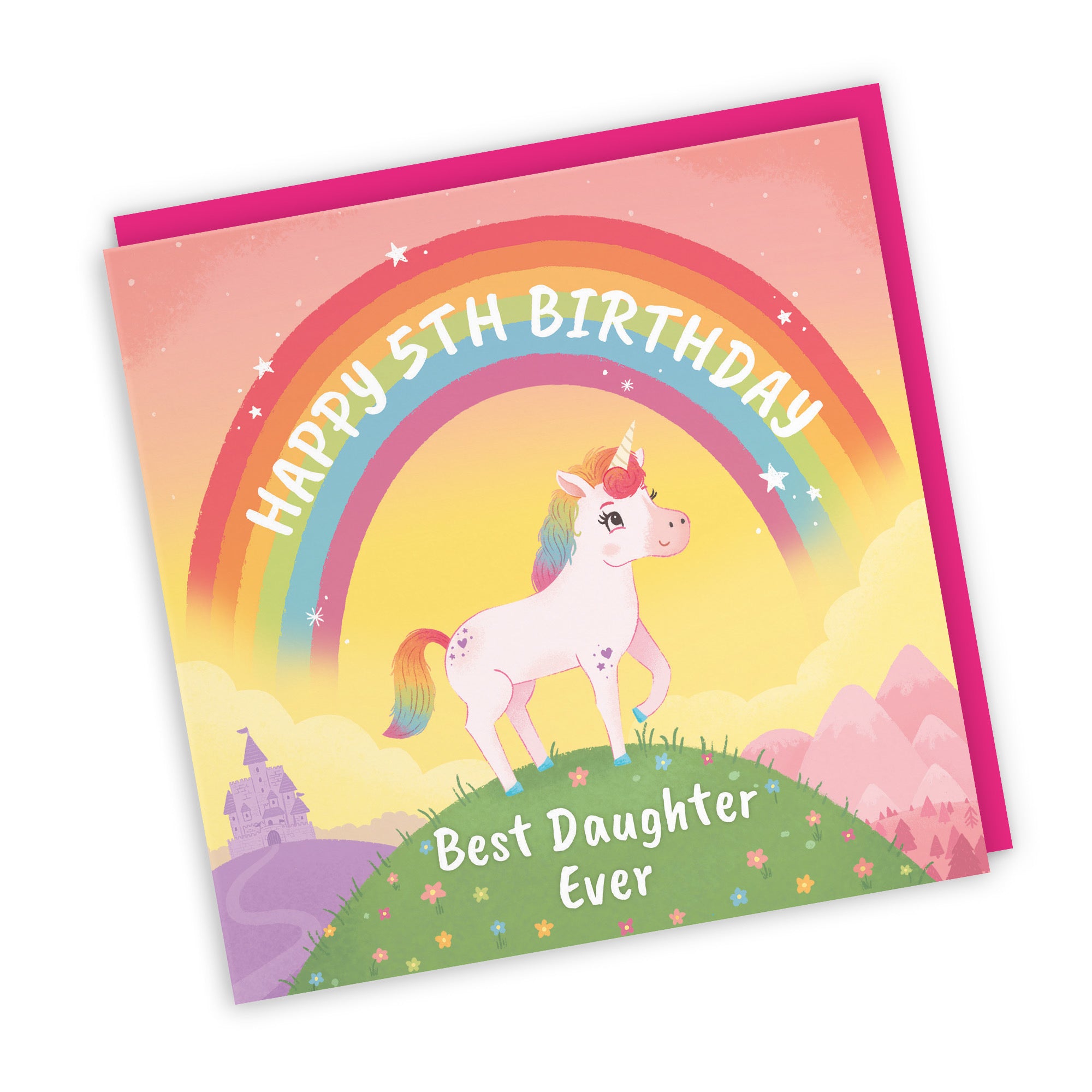 5th Daughter Unicorn Kids Birthday Card Imagination - Default Title (LG02004)