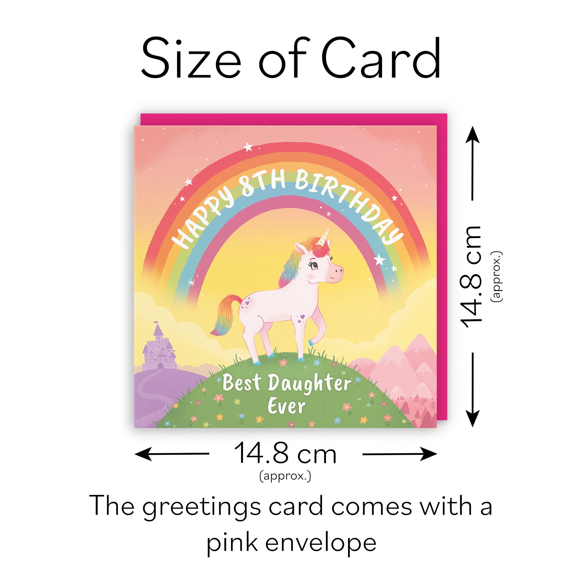 8th Daughter Unicorn Kids Birthday Card Imagination - Default Title (LG02005)