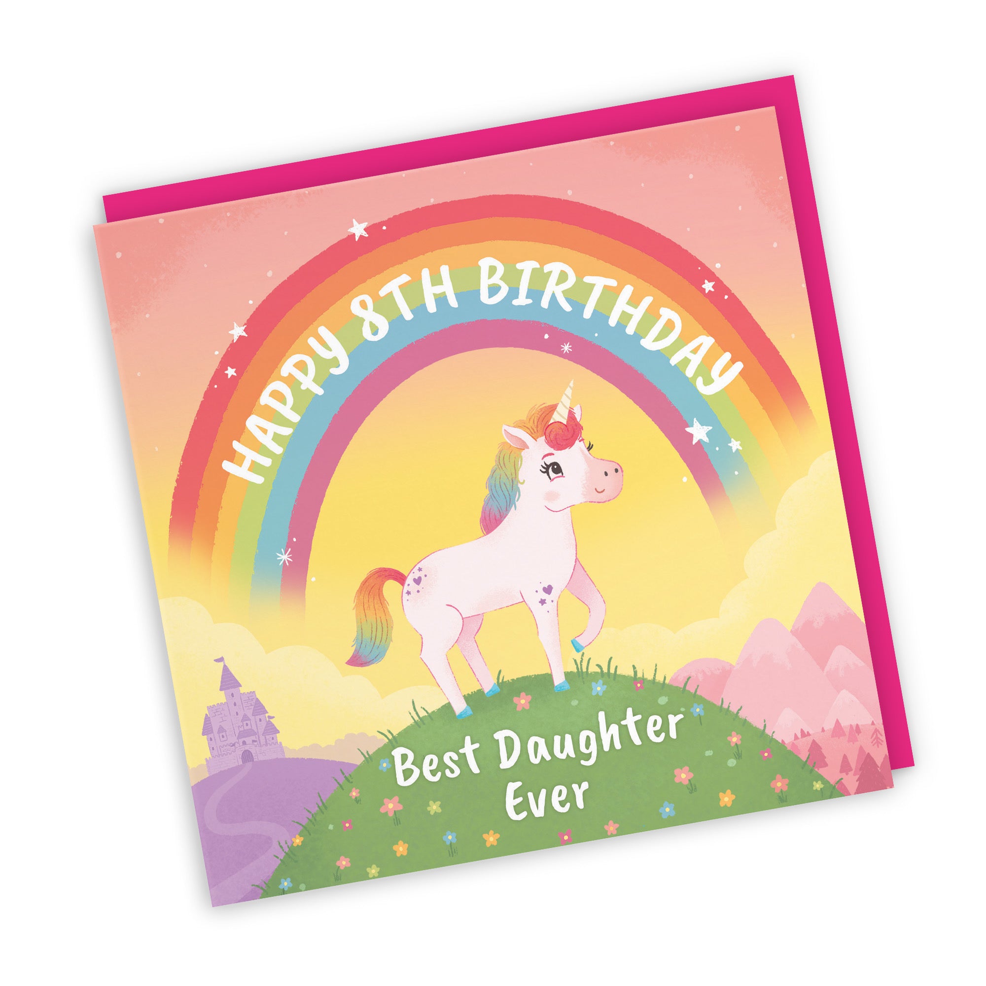 8th Daughter Unicorn Kids Birthday Card Imagination - Default Title (LG02005)