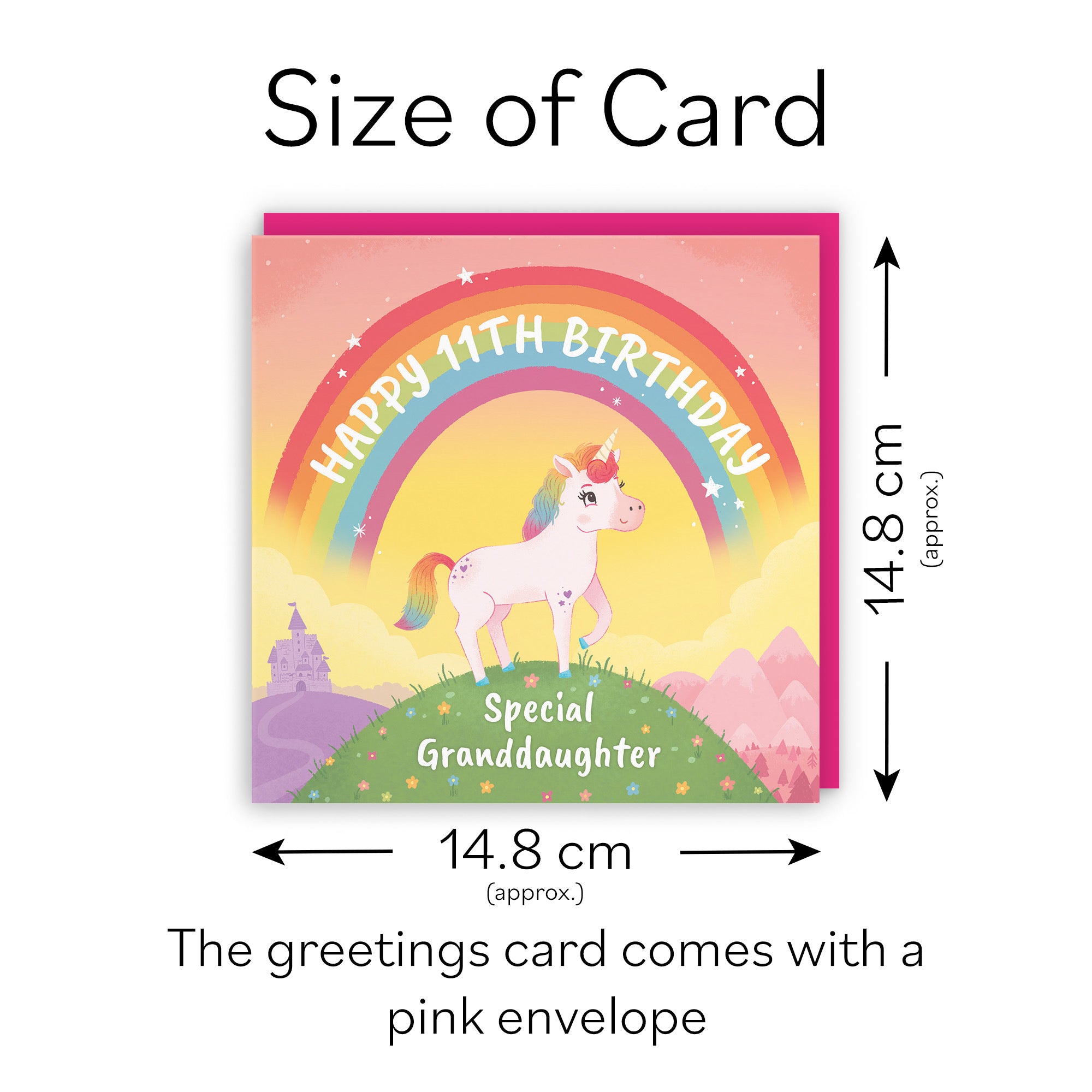 11th Granddaughter Unicorn Kids Birthday Card Imagination - Default Title (LG02006)