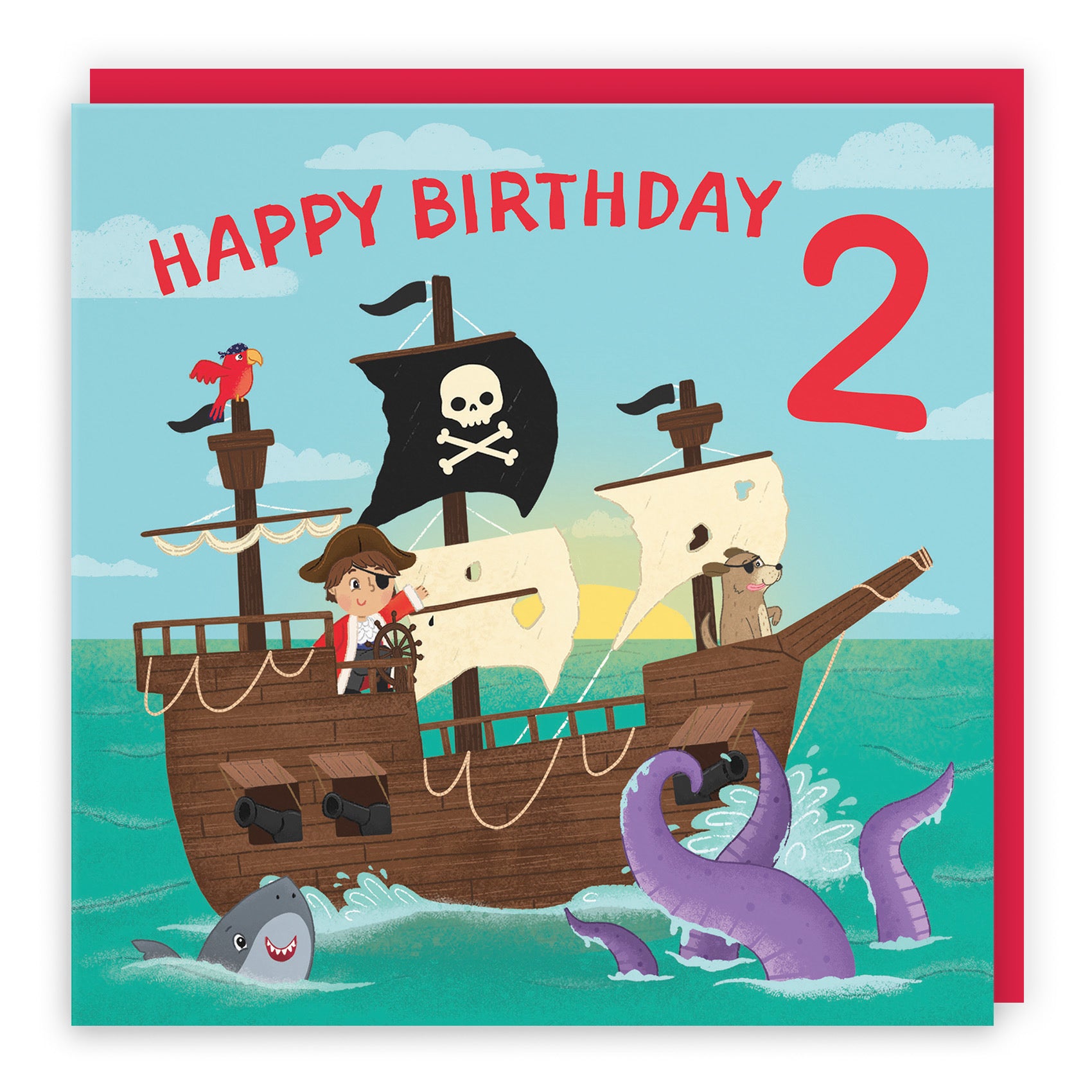 2nd Boys Pirate Ship Birthday Card Imagination - Default Title (LG02008)