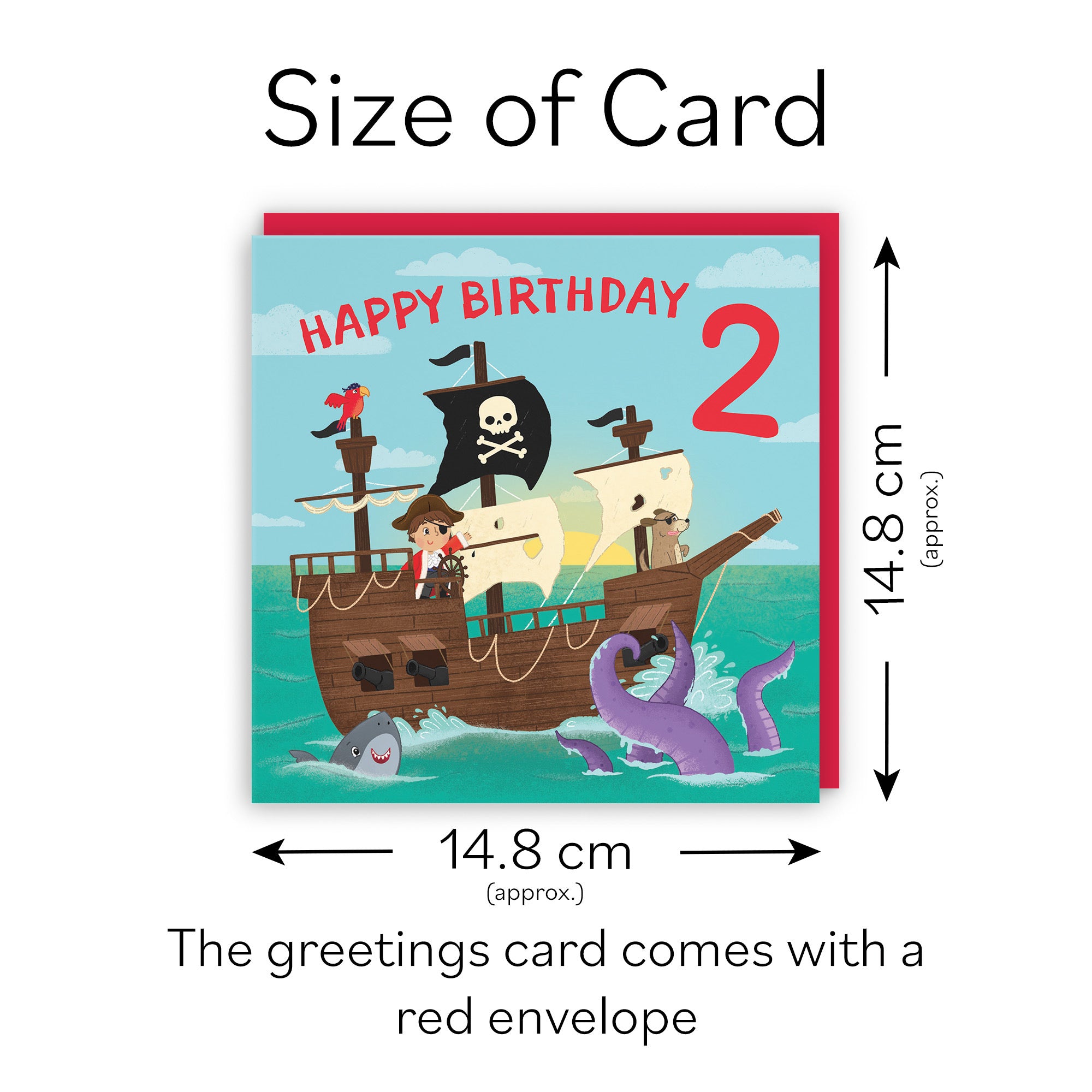 2nd Boys Pirate Ship Birthday Card Imagination - Default Title (LG02008)