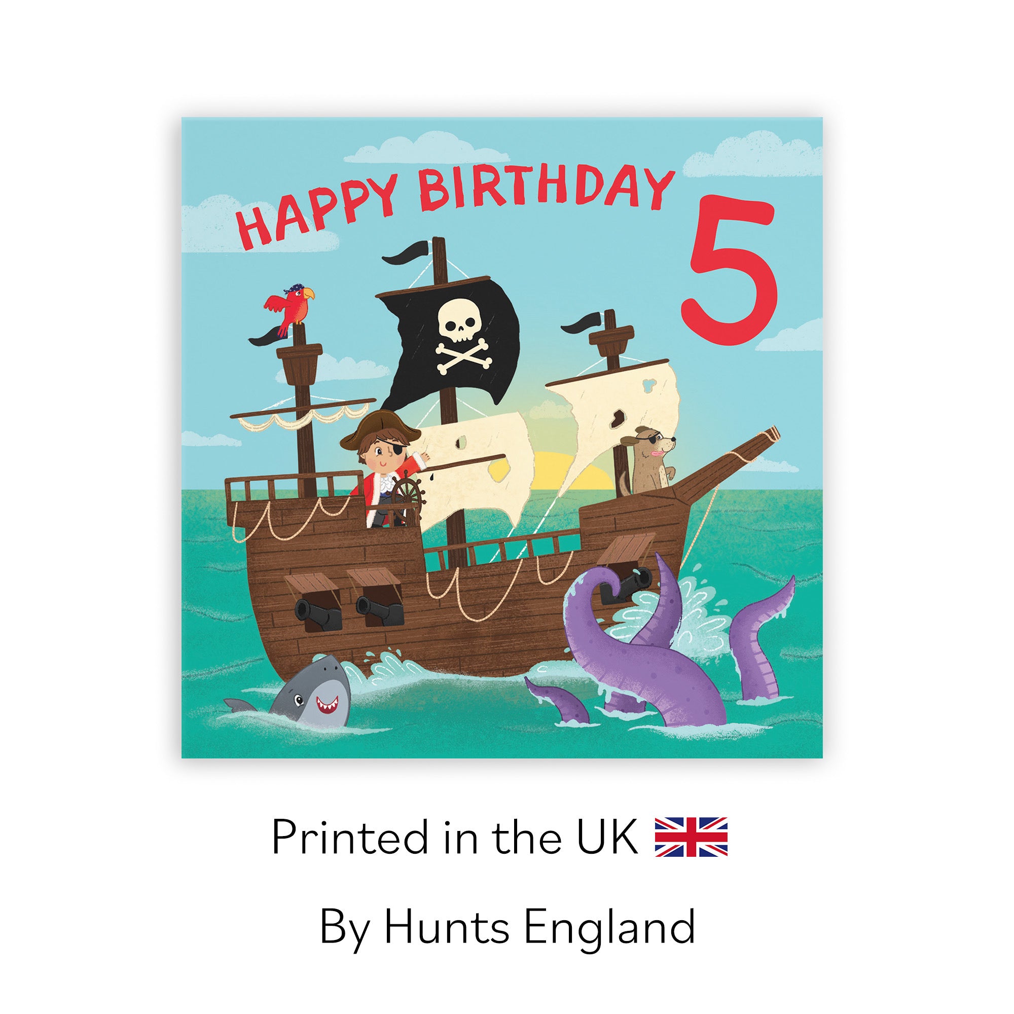 5th Boys Pirate Ship Birthday Card Imagination - Default Title (LG02009)