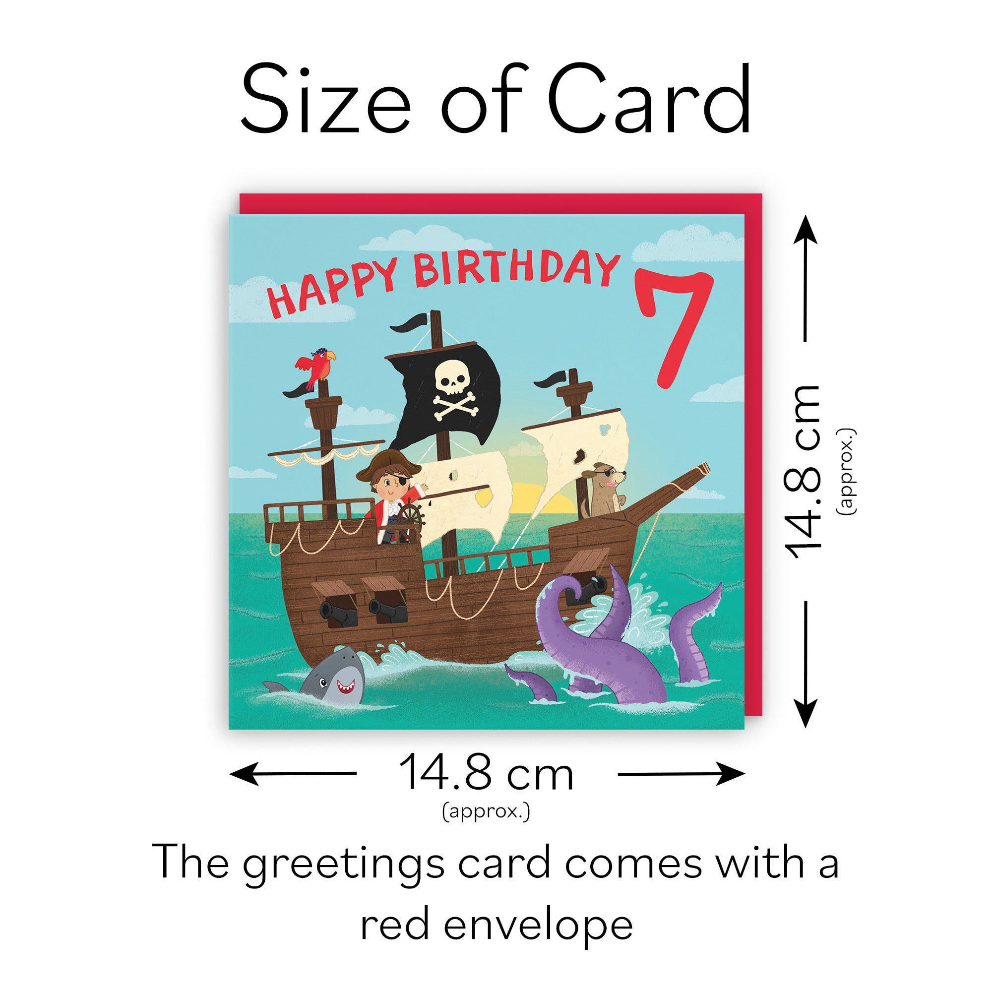 7th Boys Pirate Ship Birthday Card Imagination - Default Title (LG02011)