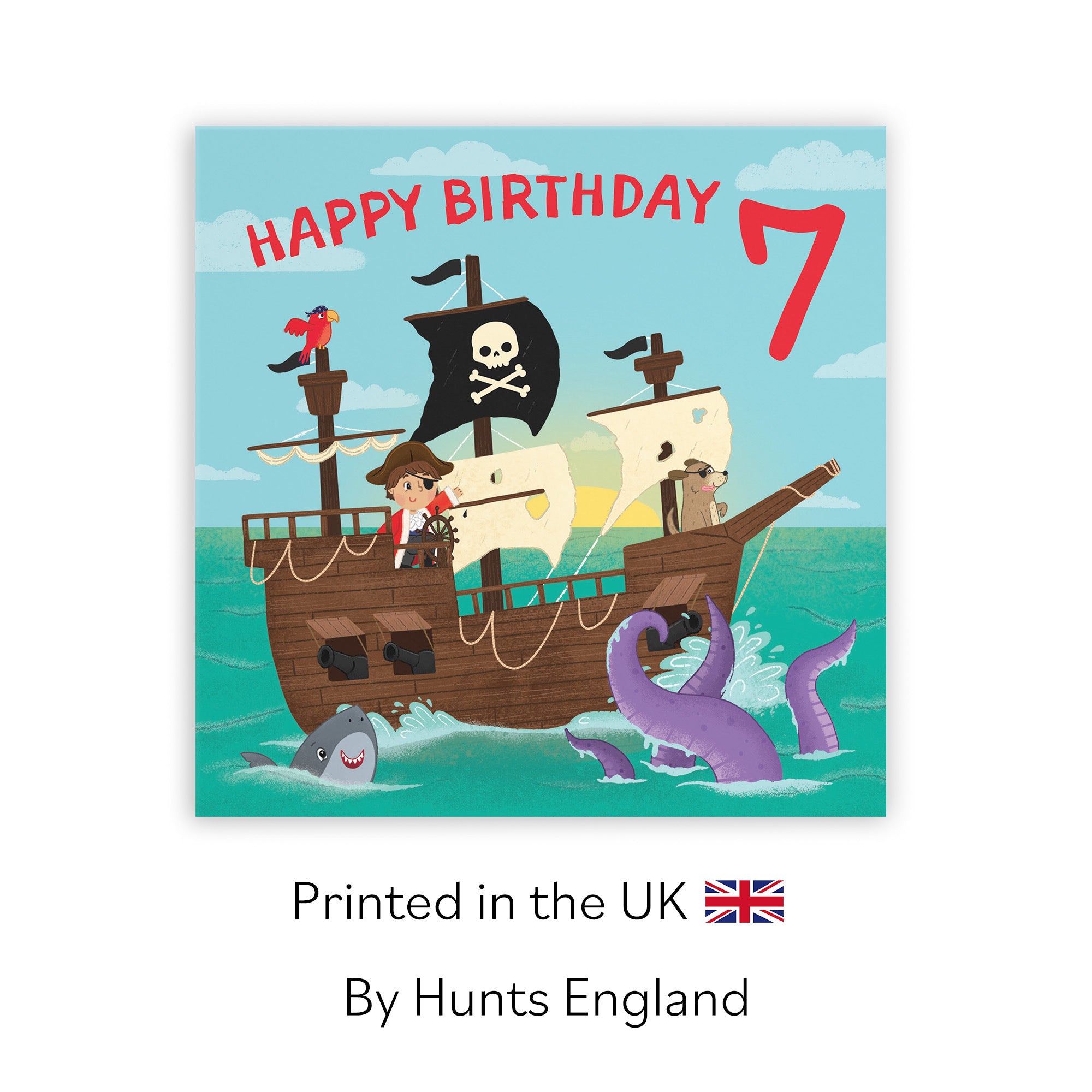 7th Boys Pirate Ship Birthday Card Imagination - Default Title (LG02011)