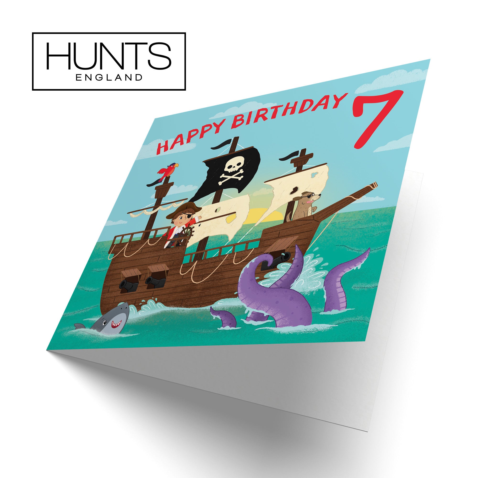 7th Boys Pirate Ship Birthday Card Imagination - Default Title (LG02011)