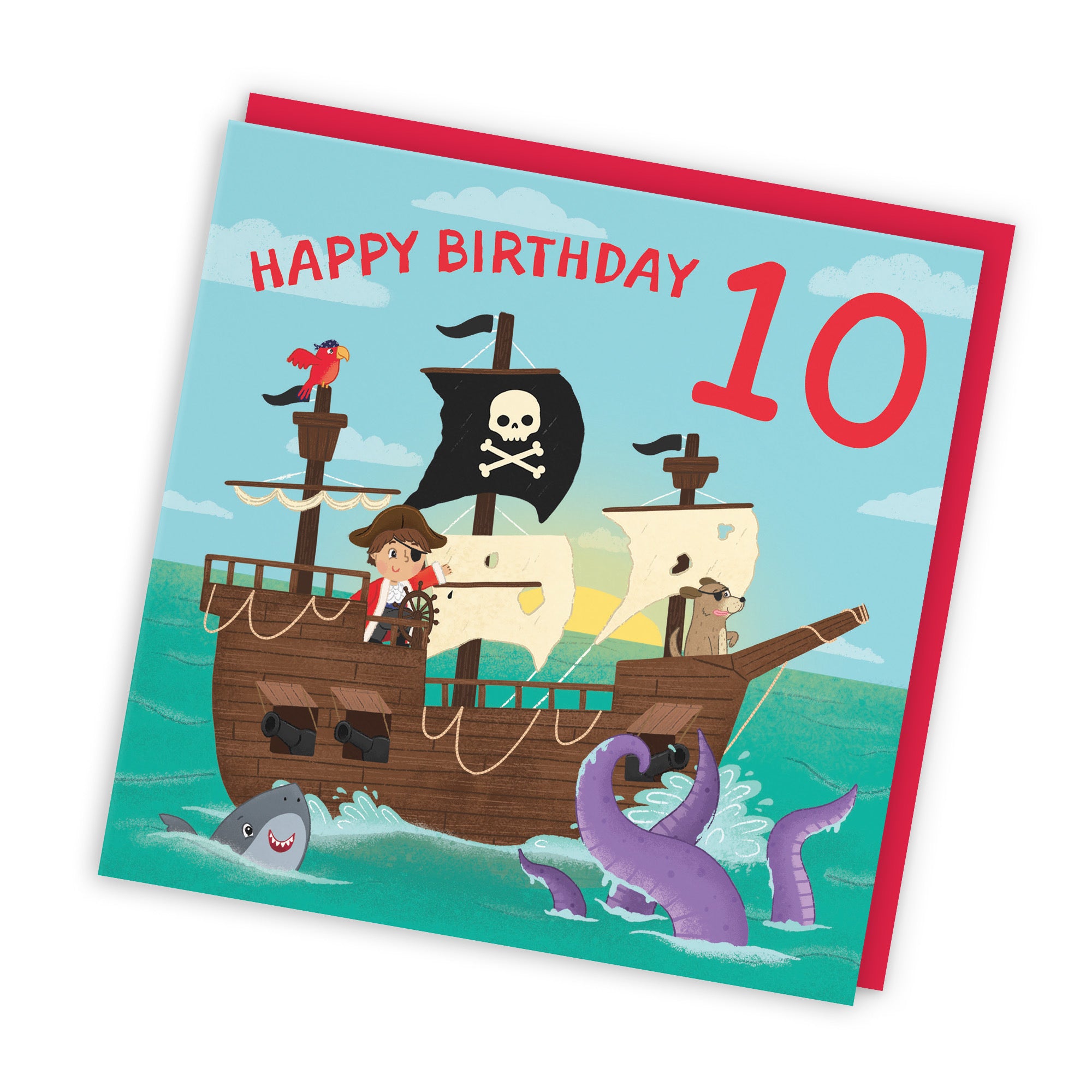 10th Boys Pirate Ship Birthday Card Imagination - Default Title (LG02014)