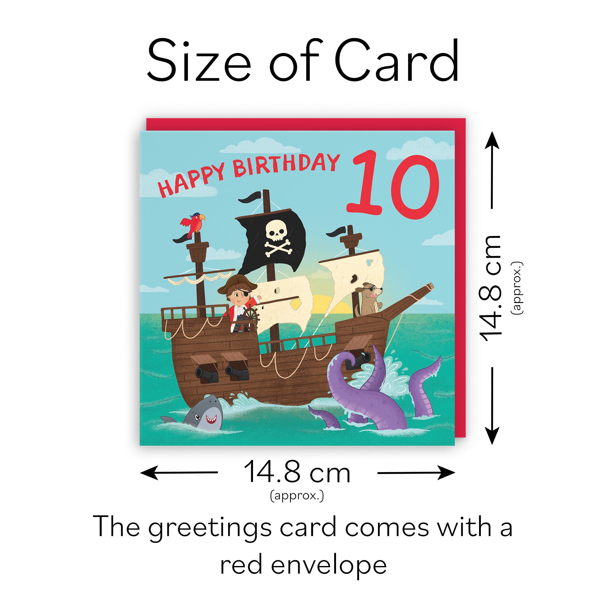 10th Boys Pirate Ship Birthday Card Imagination - Default Title (LG02014)