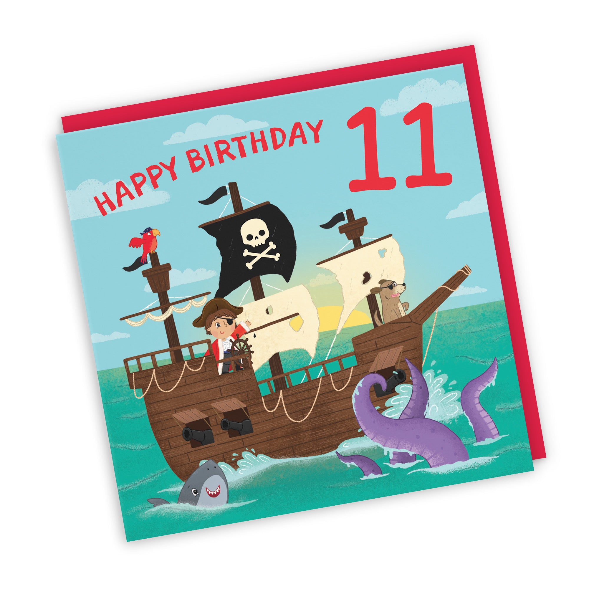 11th Boys Pirate Ship Birthday Card Imagination - Default Title (LG02015)